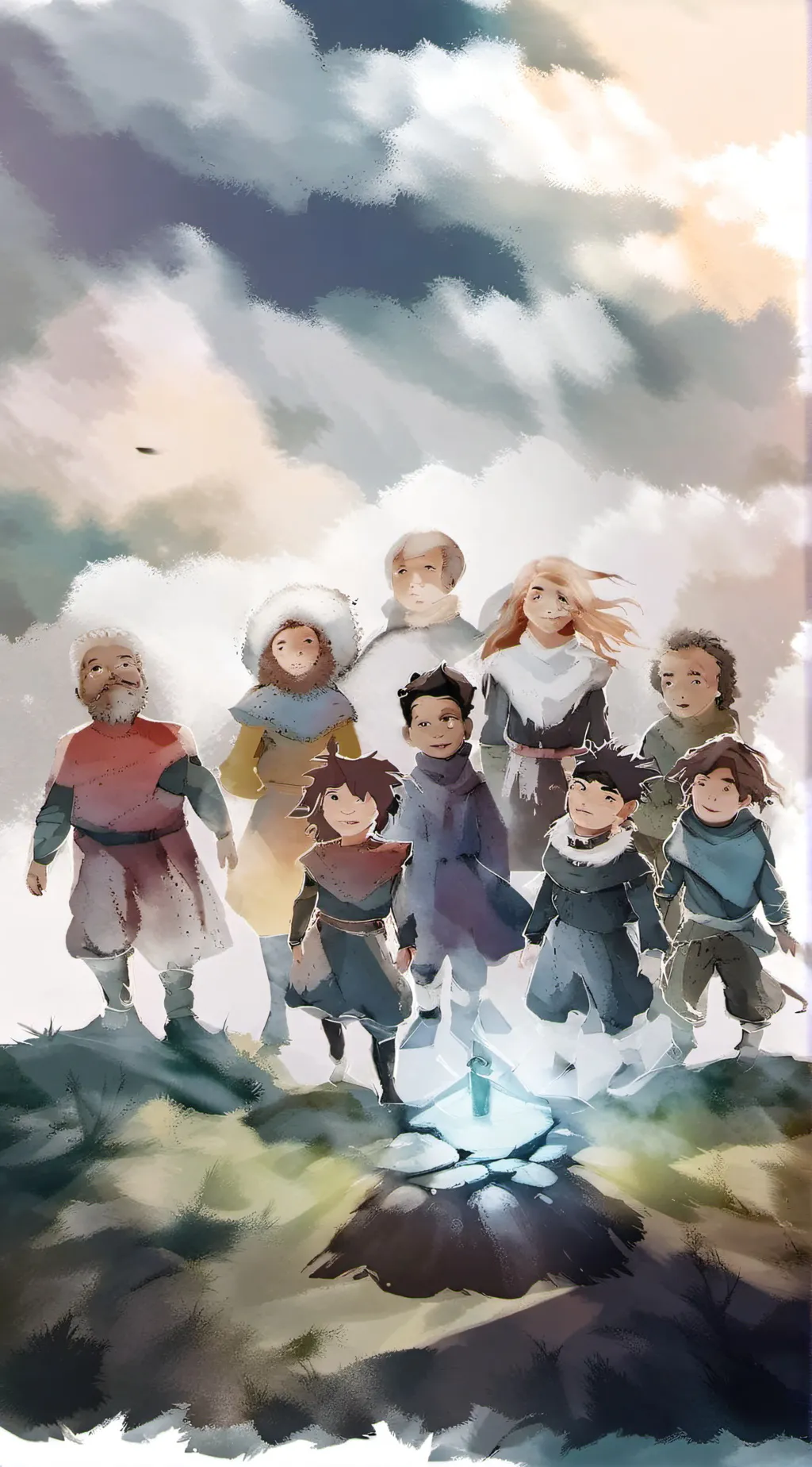 ai character: The sky Group! background