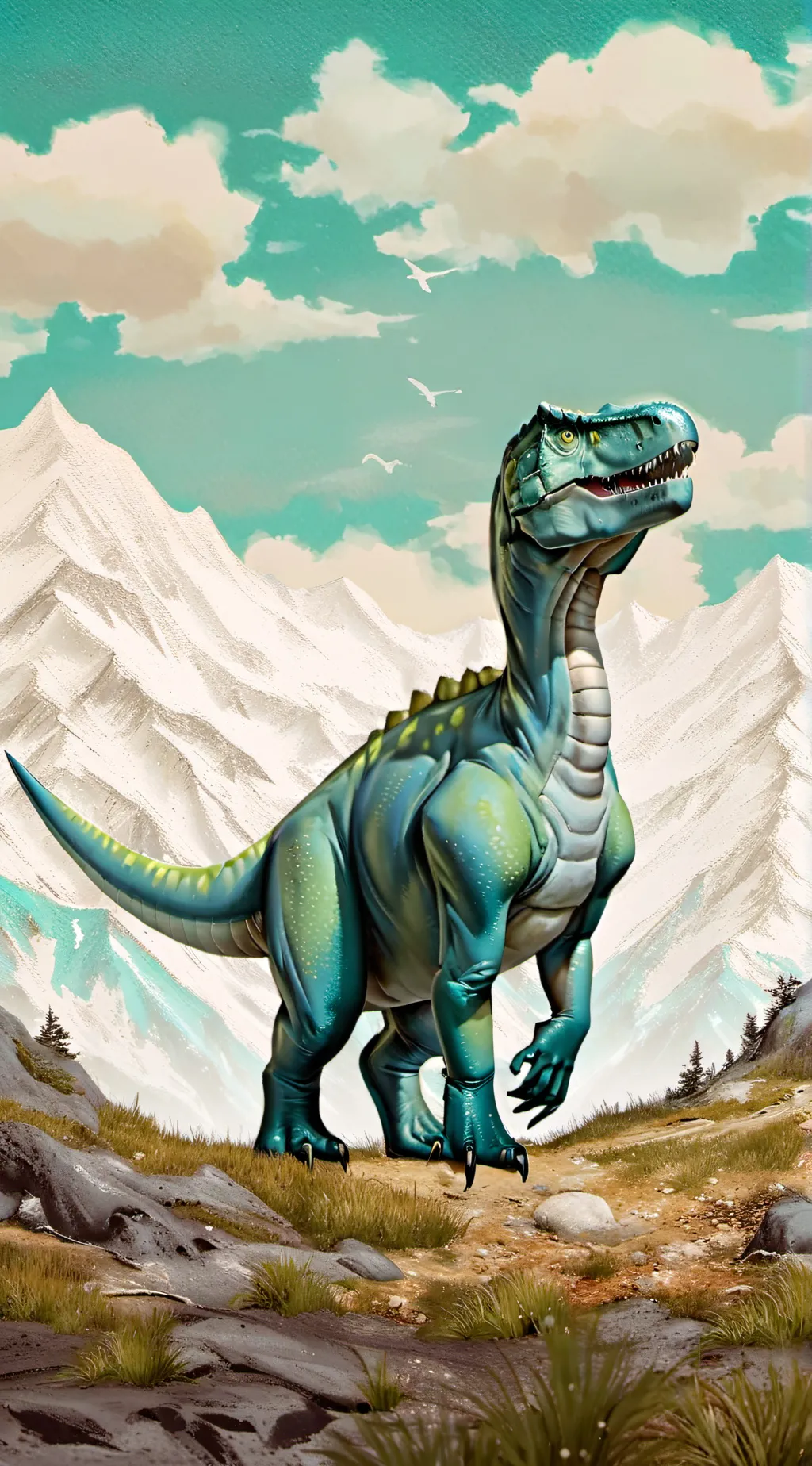 ai character: dinosaur  background