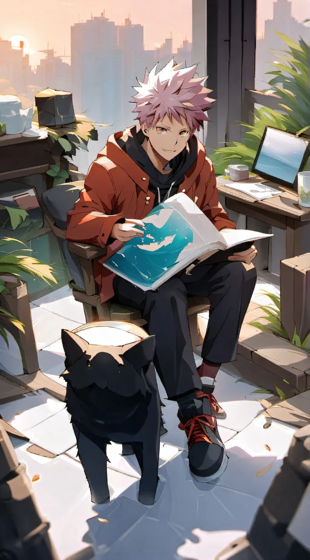 ai character: yuji itadori background