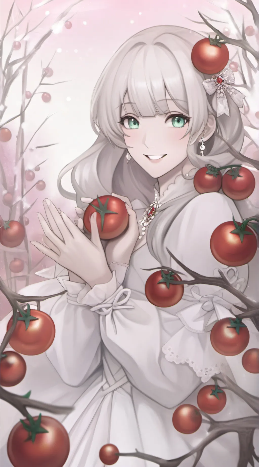 ai character: snowy background