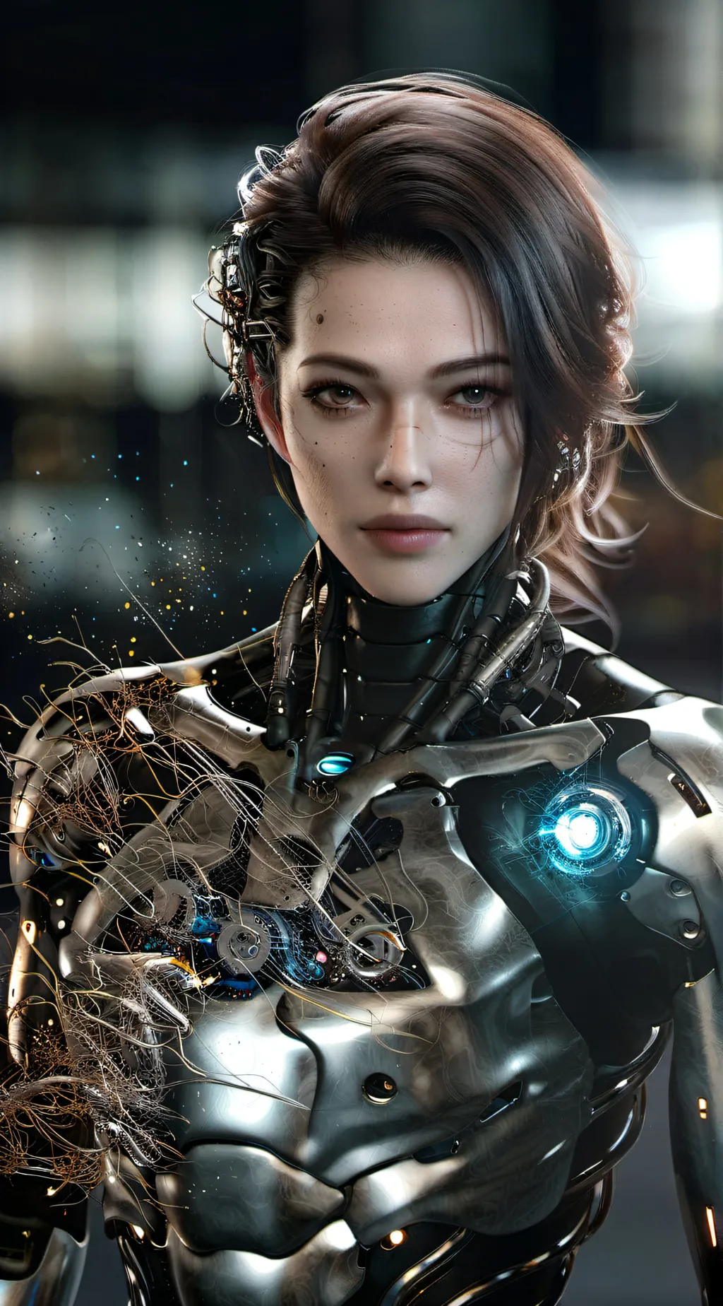 ai character: robot women background