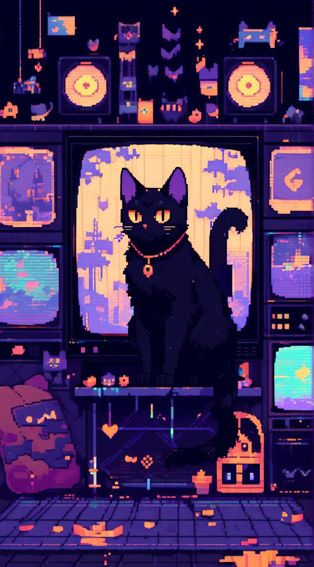ai character: cinema cat!  background