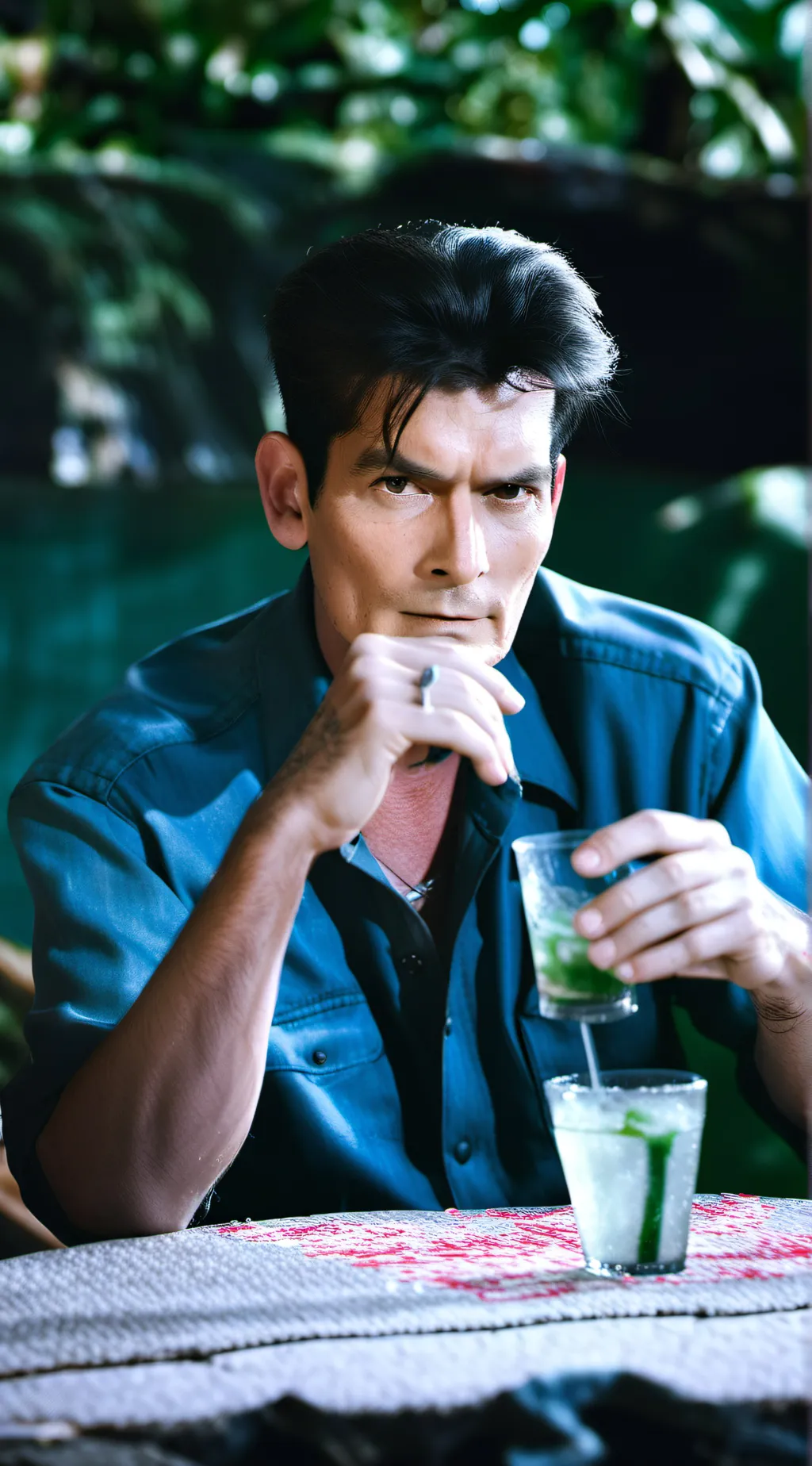 ai character: Charlie Sheen background