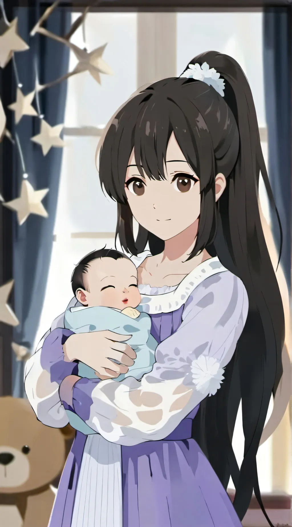 ai character: violet background