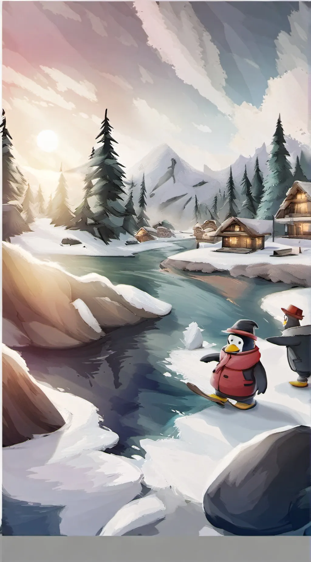 ai character: Club penguin  background