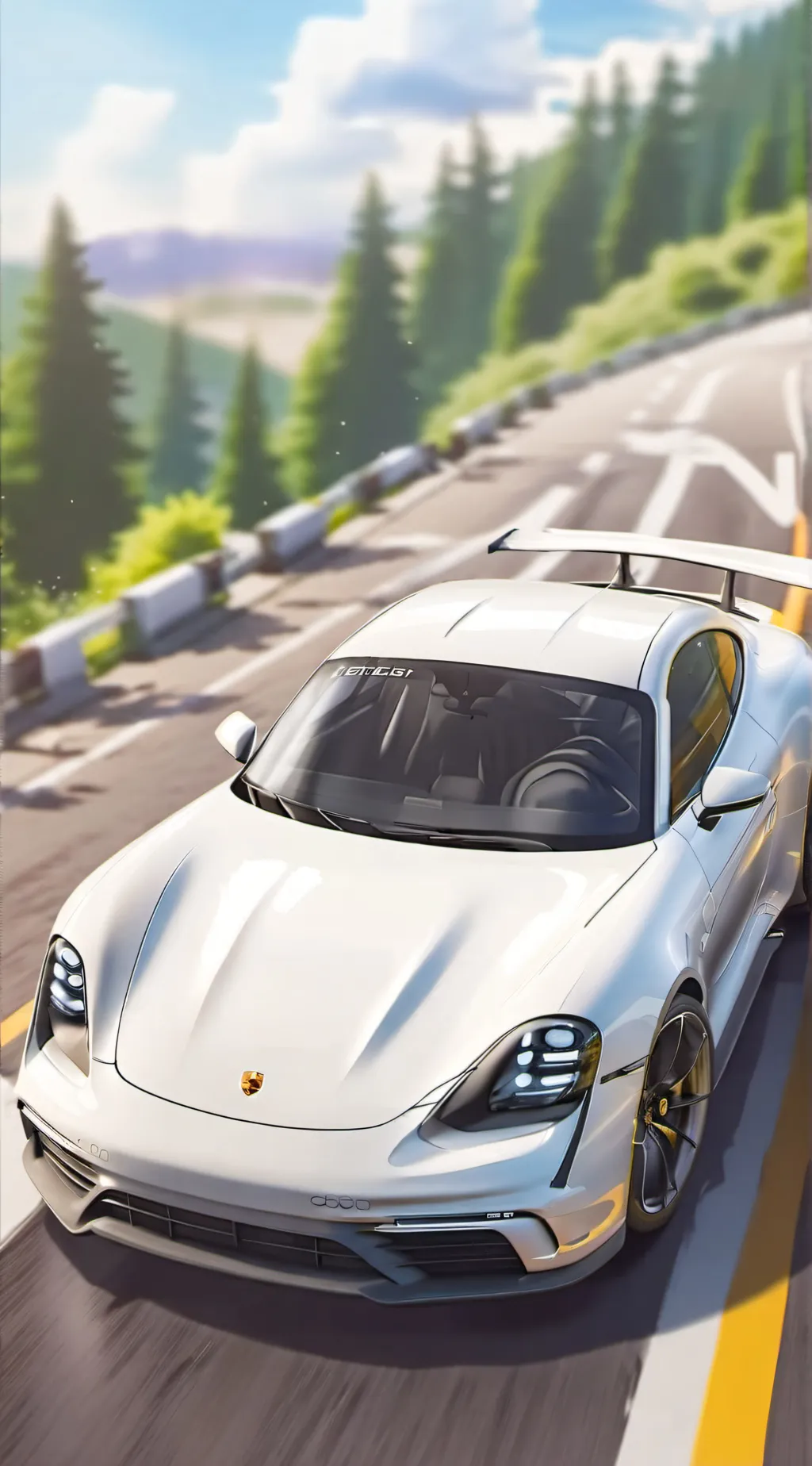 ai character: Taycan Turbo S background