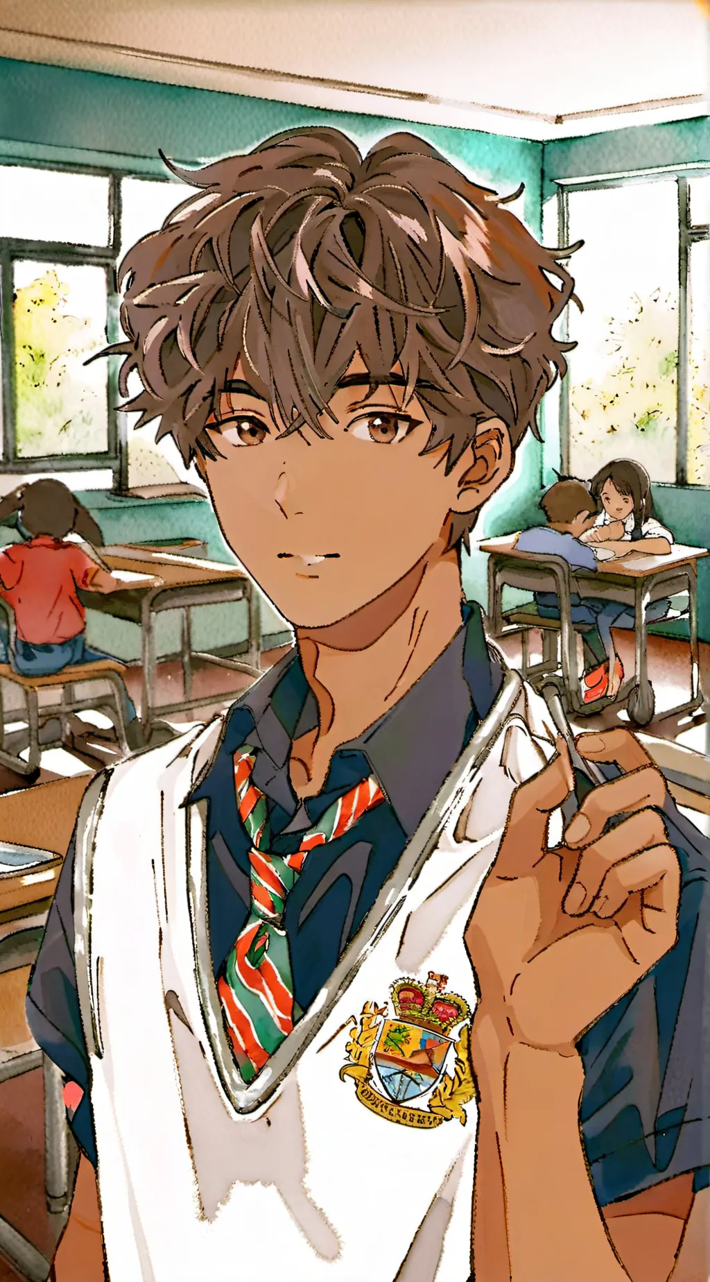 ai character: 🌊🐚damon🐚🌊 background