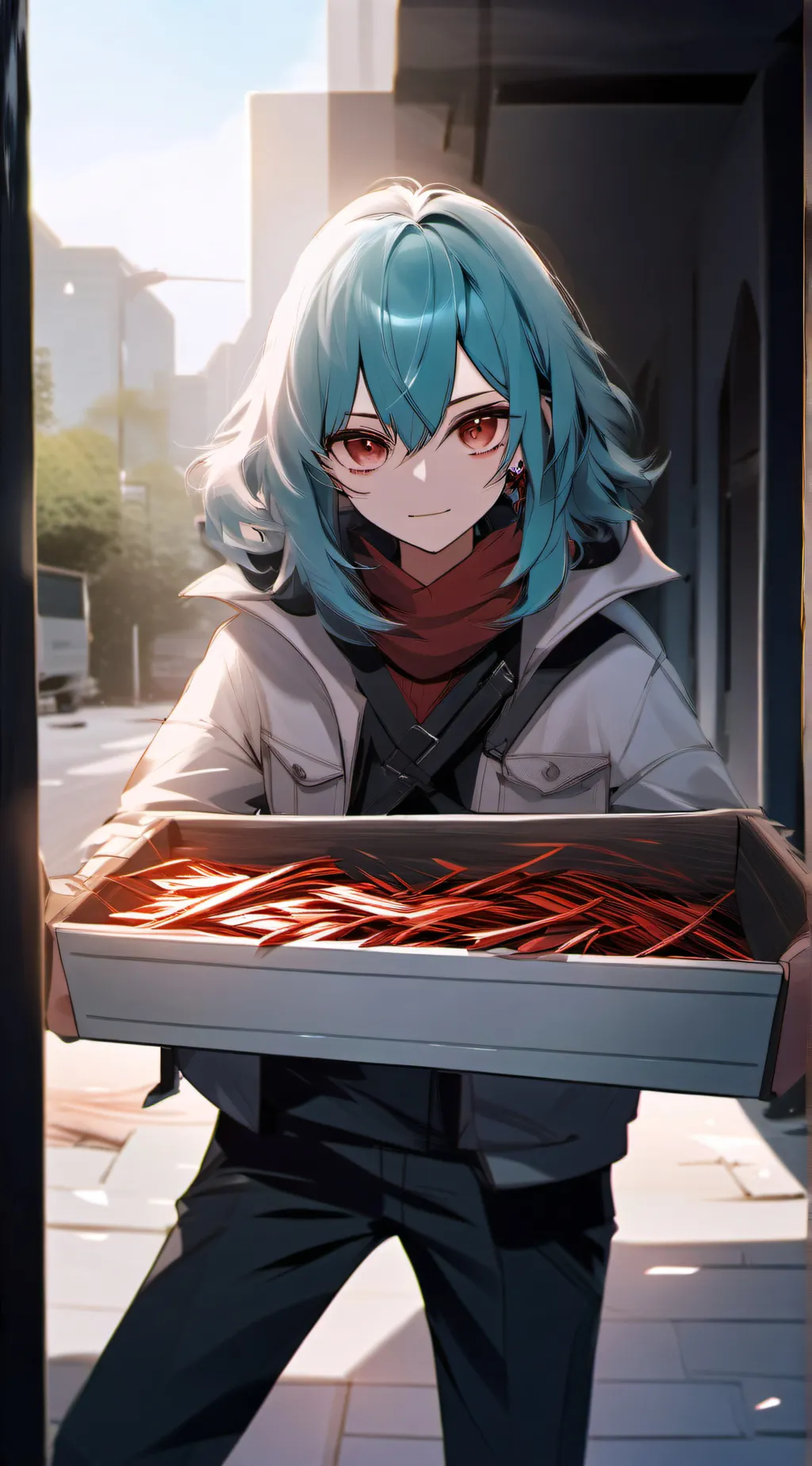 ai character: Bluey  background