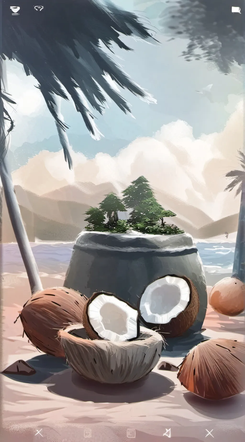 ai character: imcoconut background