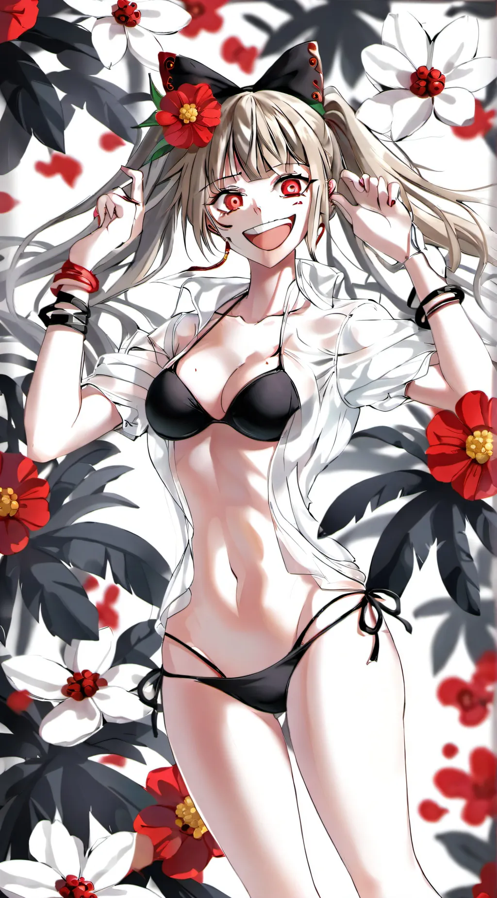 ai character: Toga beach day background
