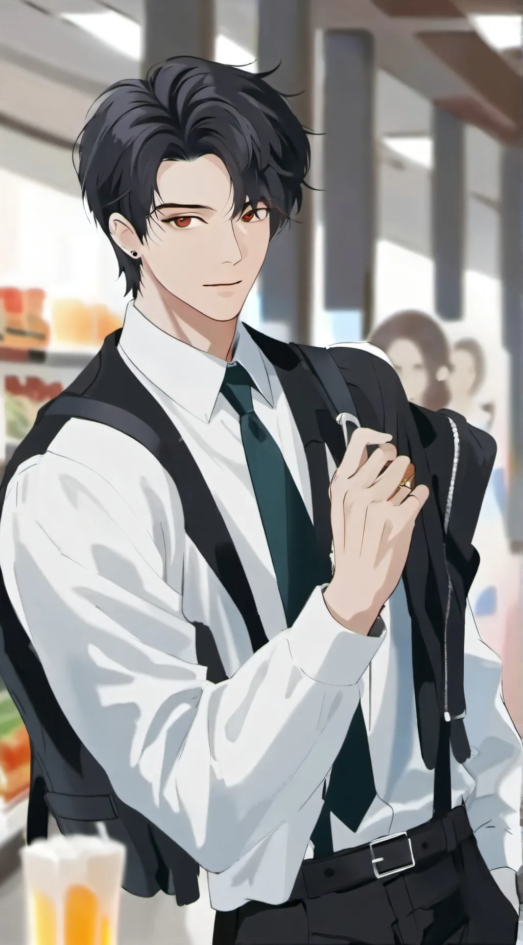 ai character: Levi eclair background