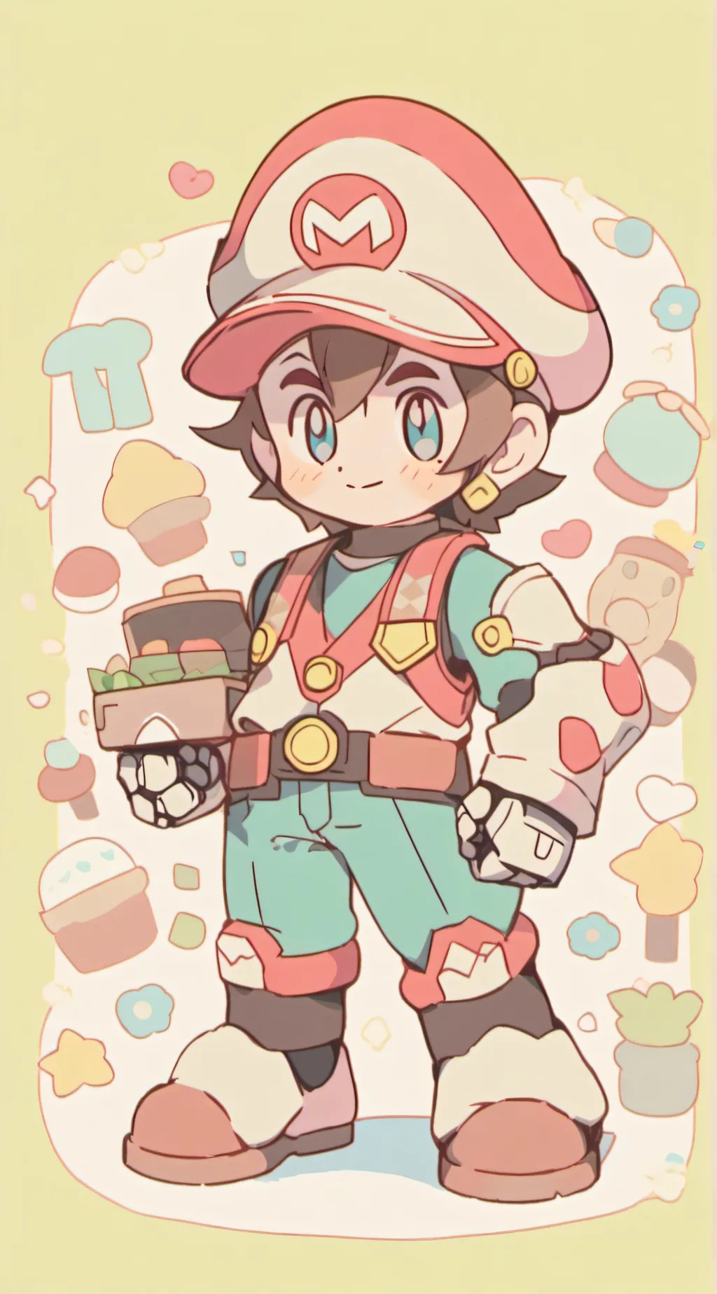ai character: Cyborg Mario background