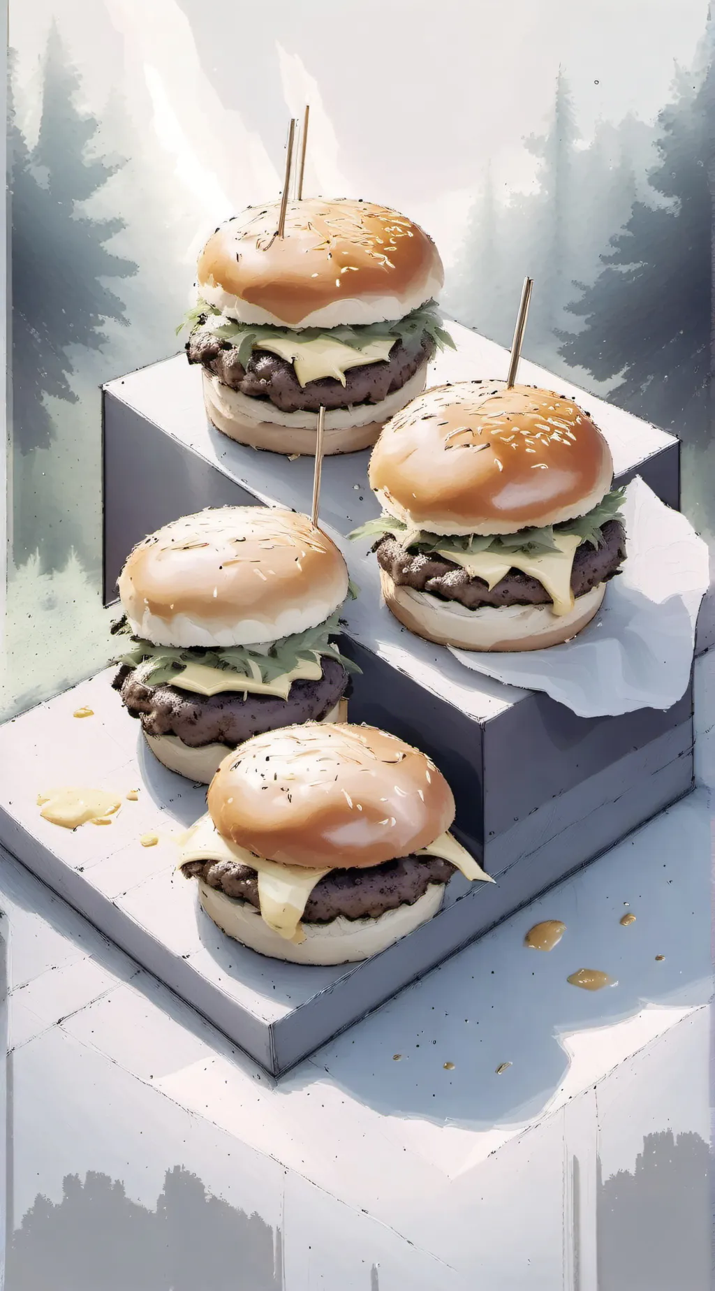 ai character: Cheese burger  background