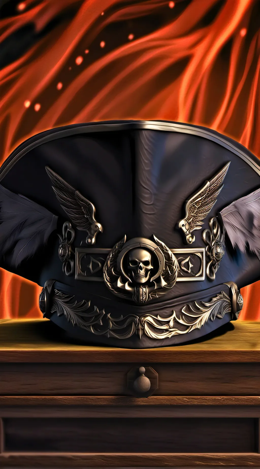 ai character: curse pirate hat background
