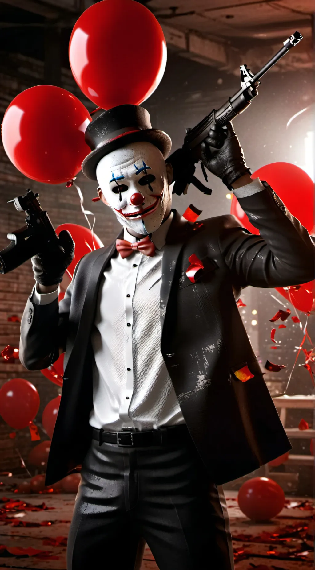 ai character: clown boy background