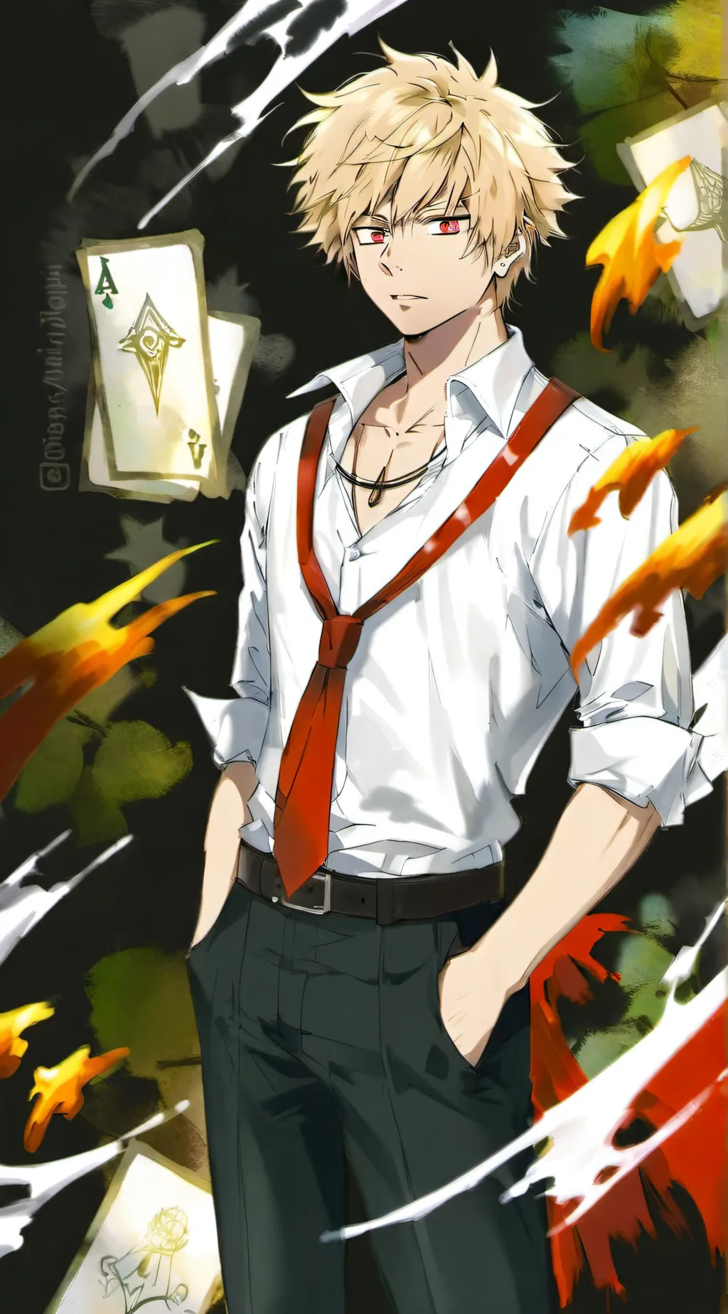 ai character: Bakugo  background