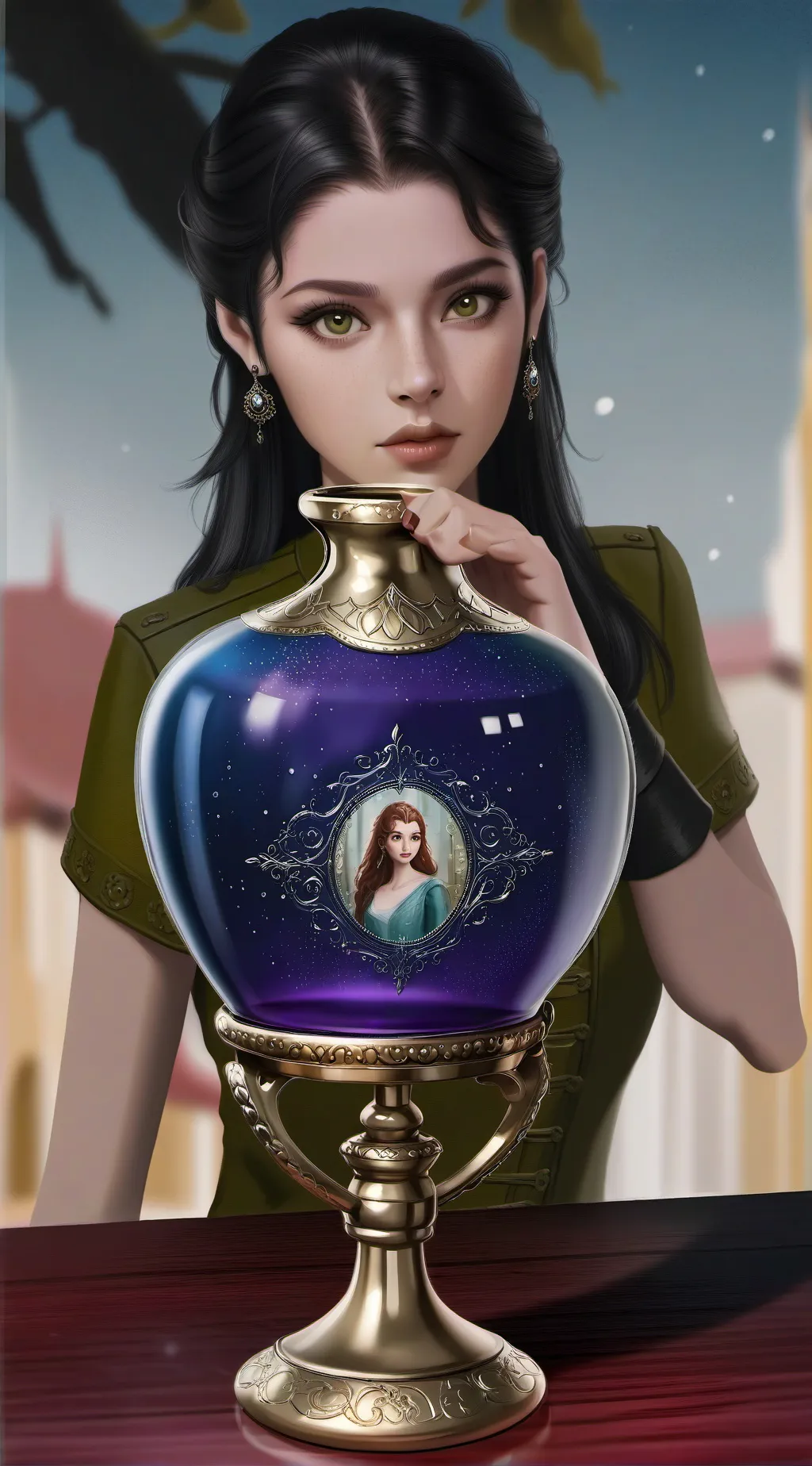 ai character: giantess potion  background