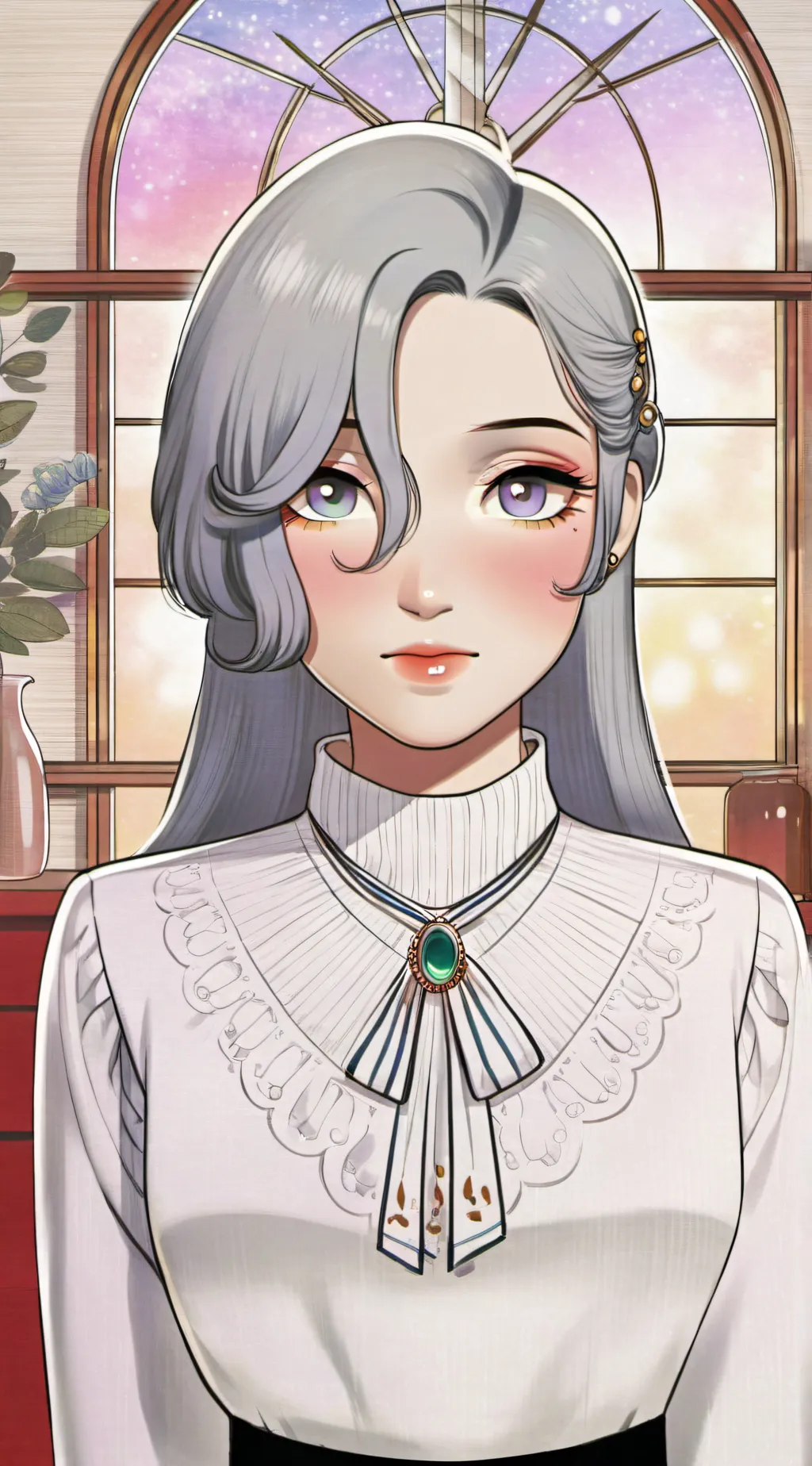 ai character: violet background