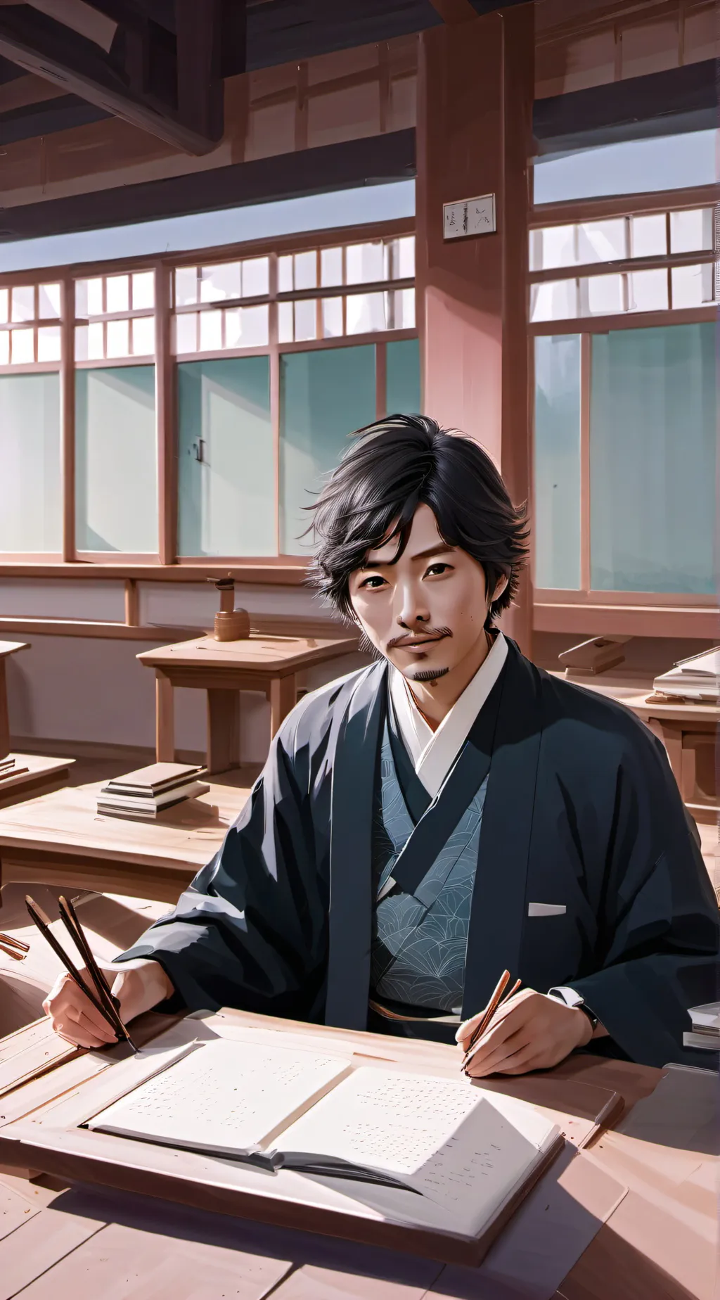 ai character: Japanese school background