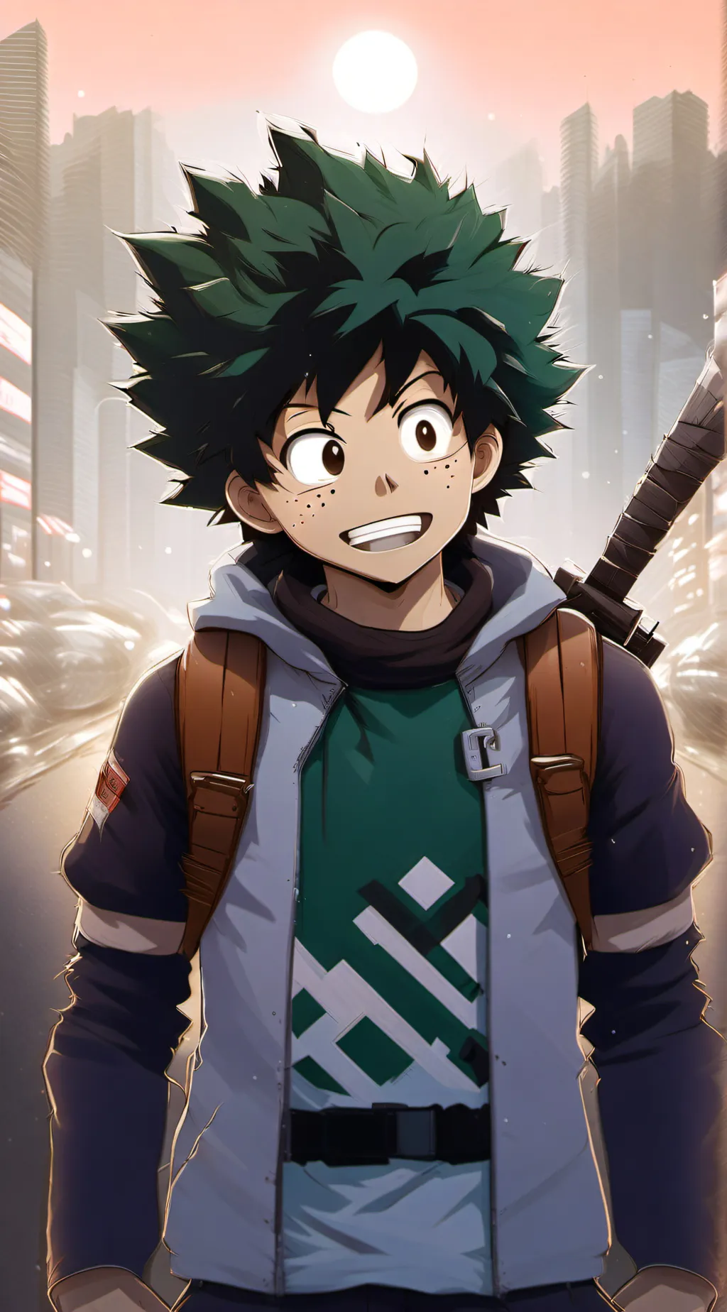 ai character: Deku and the other background