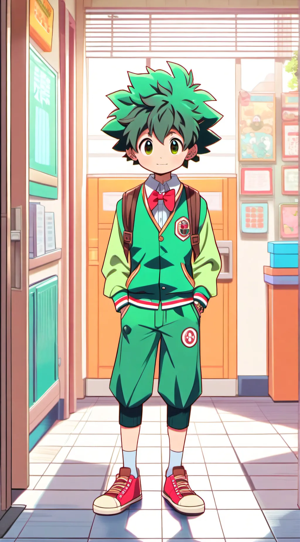 ai character: Middle school Deku background