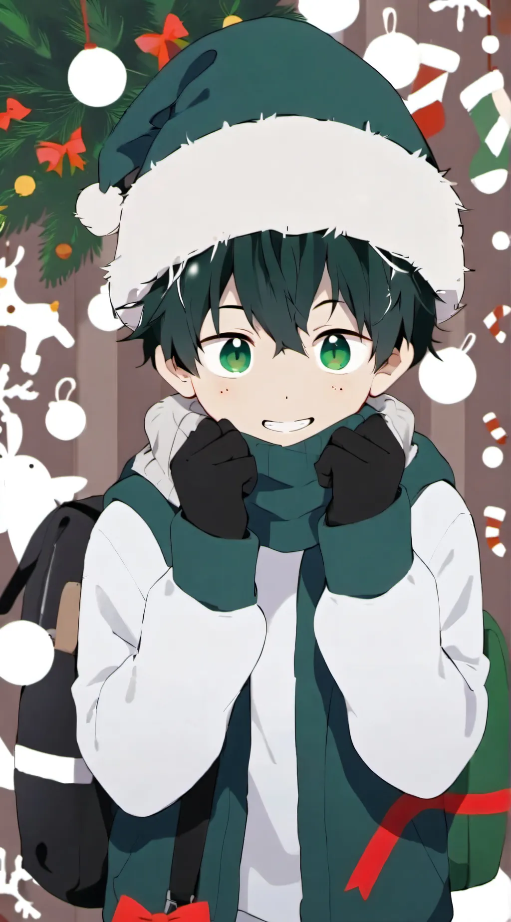 ai character: MHA Christmas  background