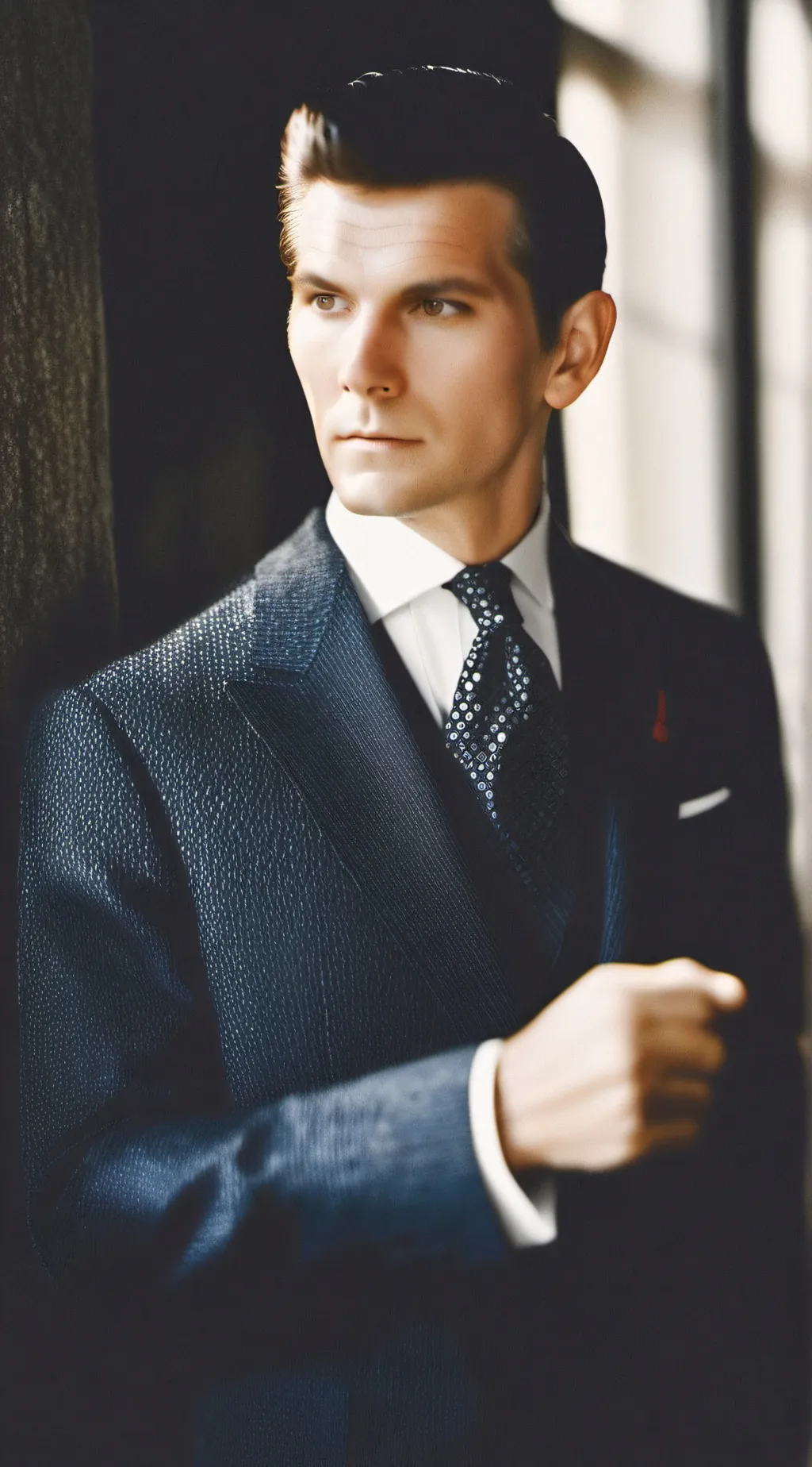 ai character: Patrick Bateman  background