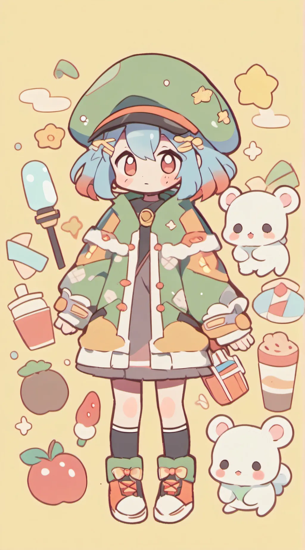 ai character: Nayan Cat =3 background