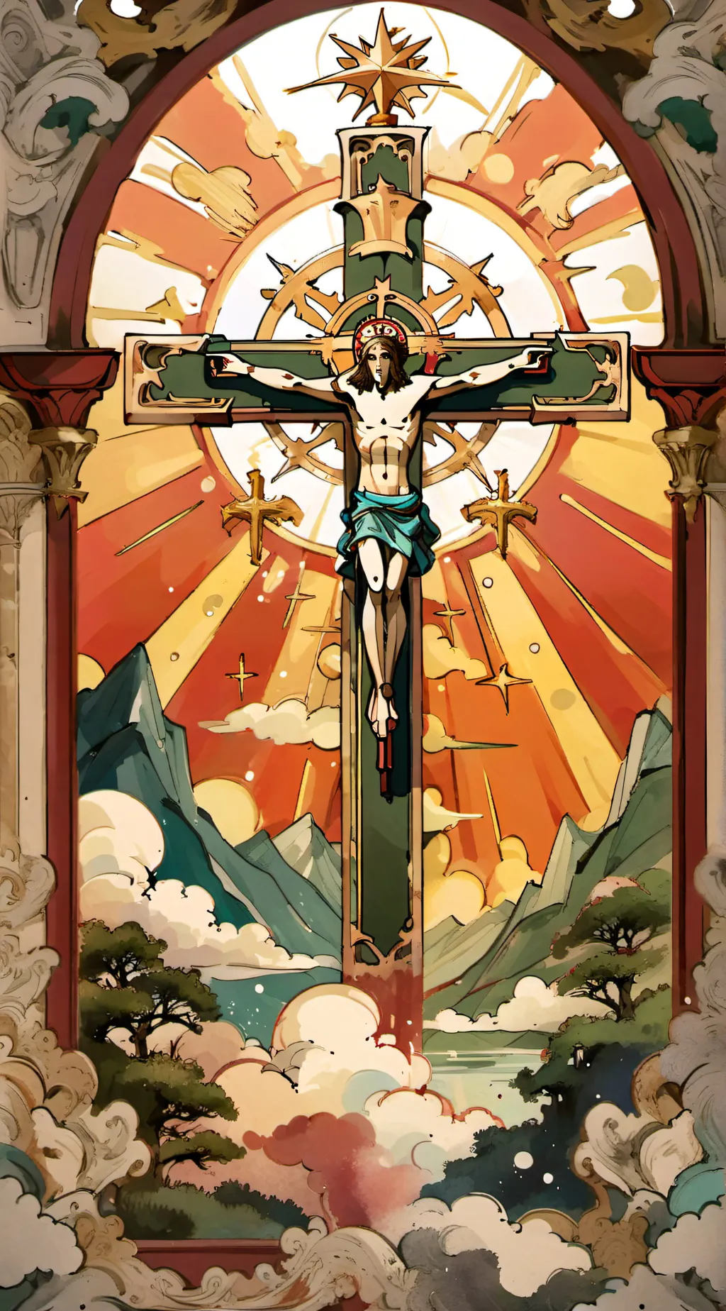 ai character: Christianity test background