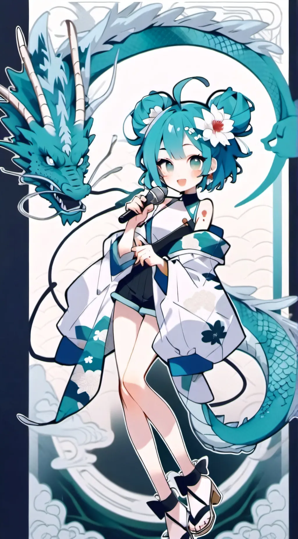 ai character: *Hastune miku*!  background