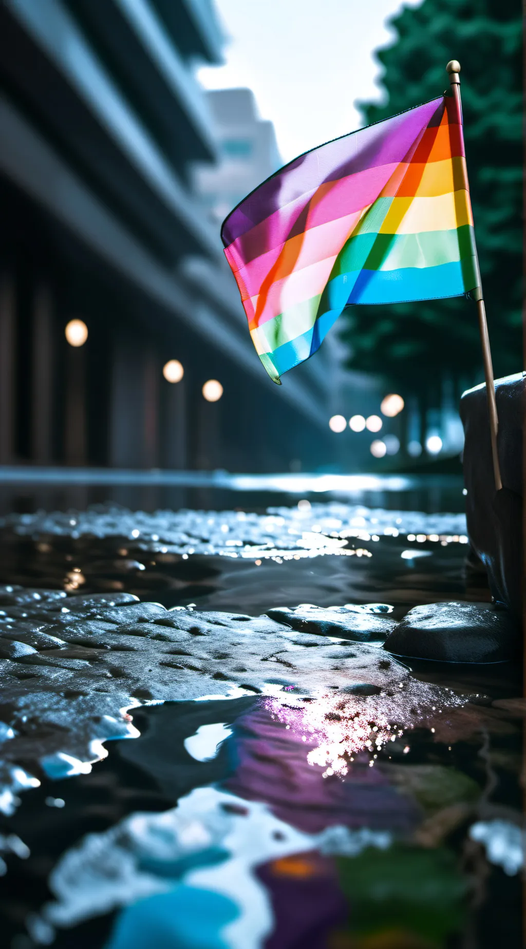 ai character: pride parade background