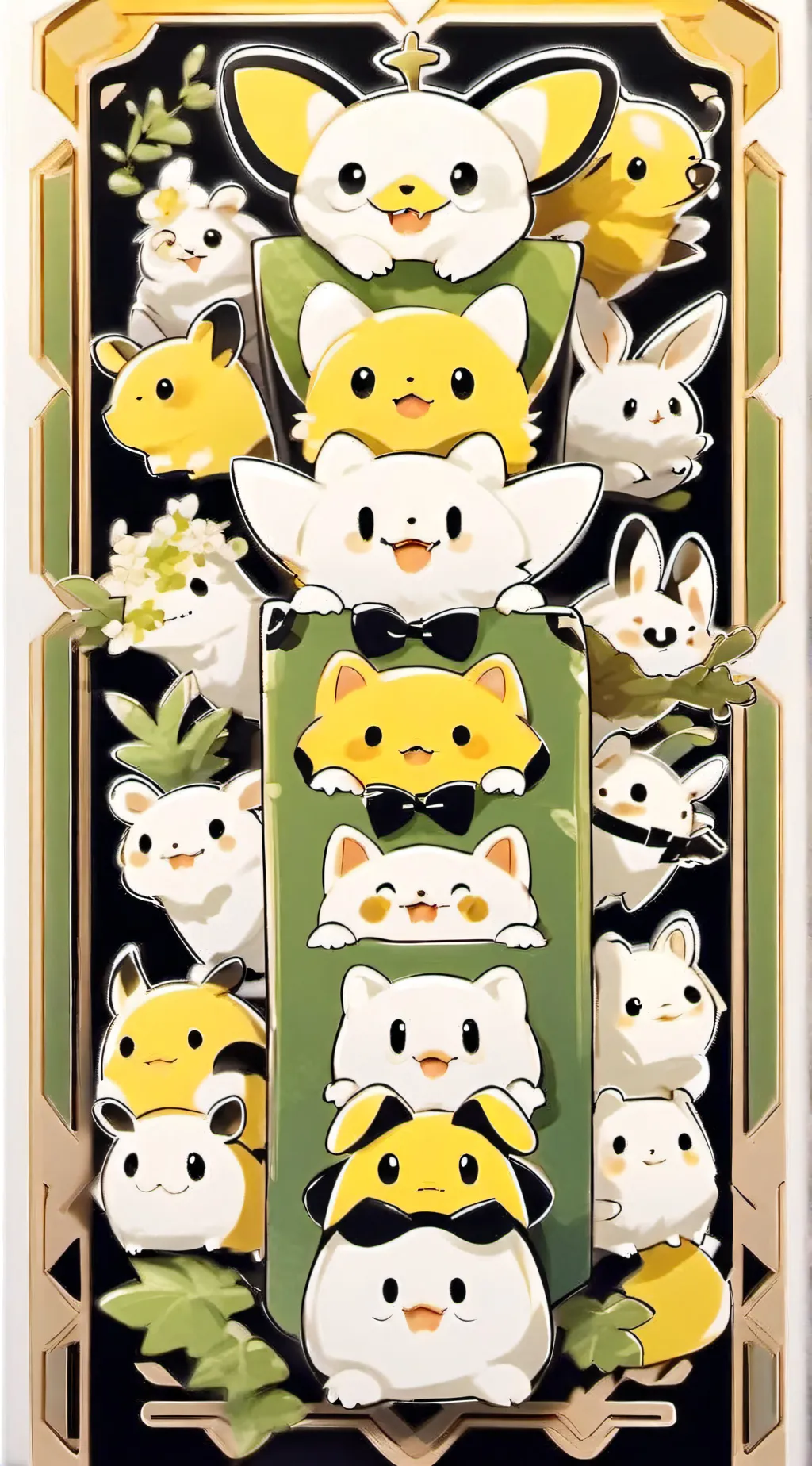 ai character: smiling critters background