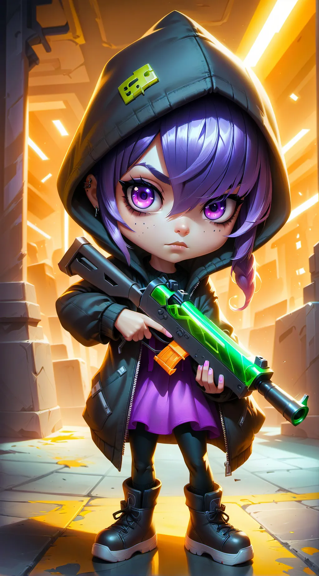 ai character: Baby Uzi background