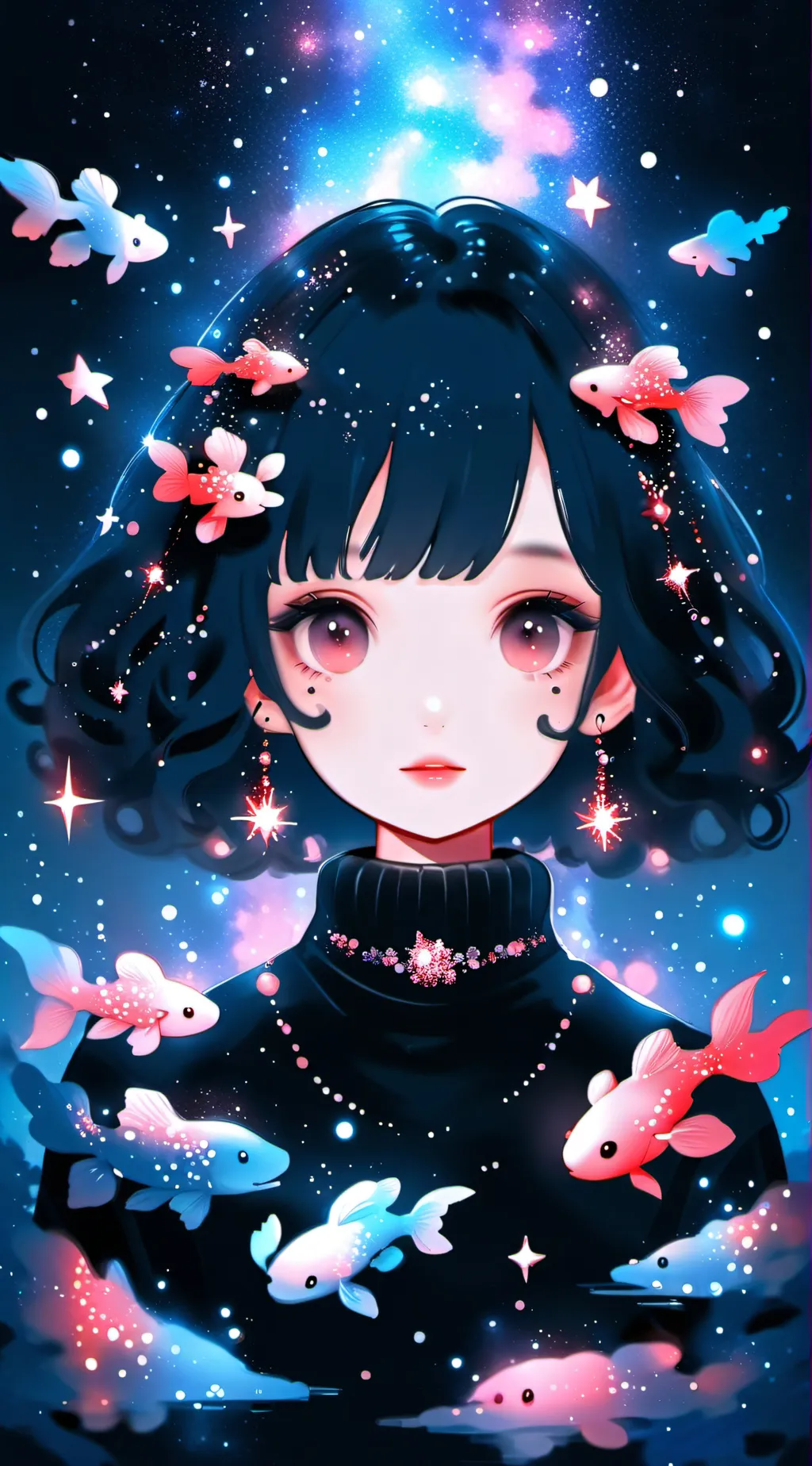 ai character: Axolotl girl(queen background