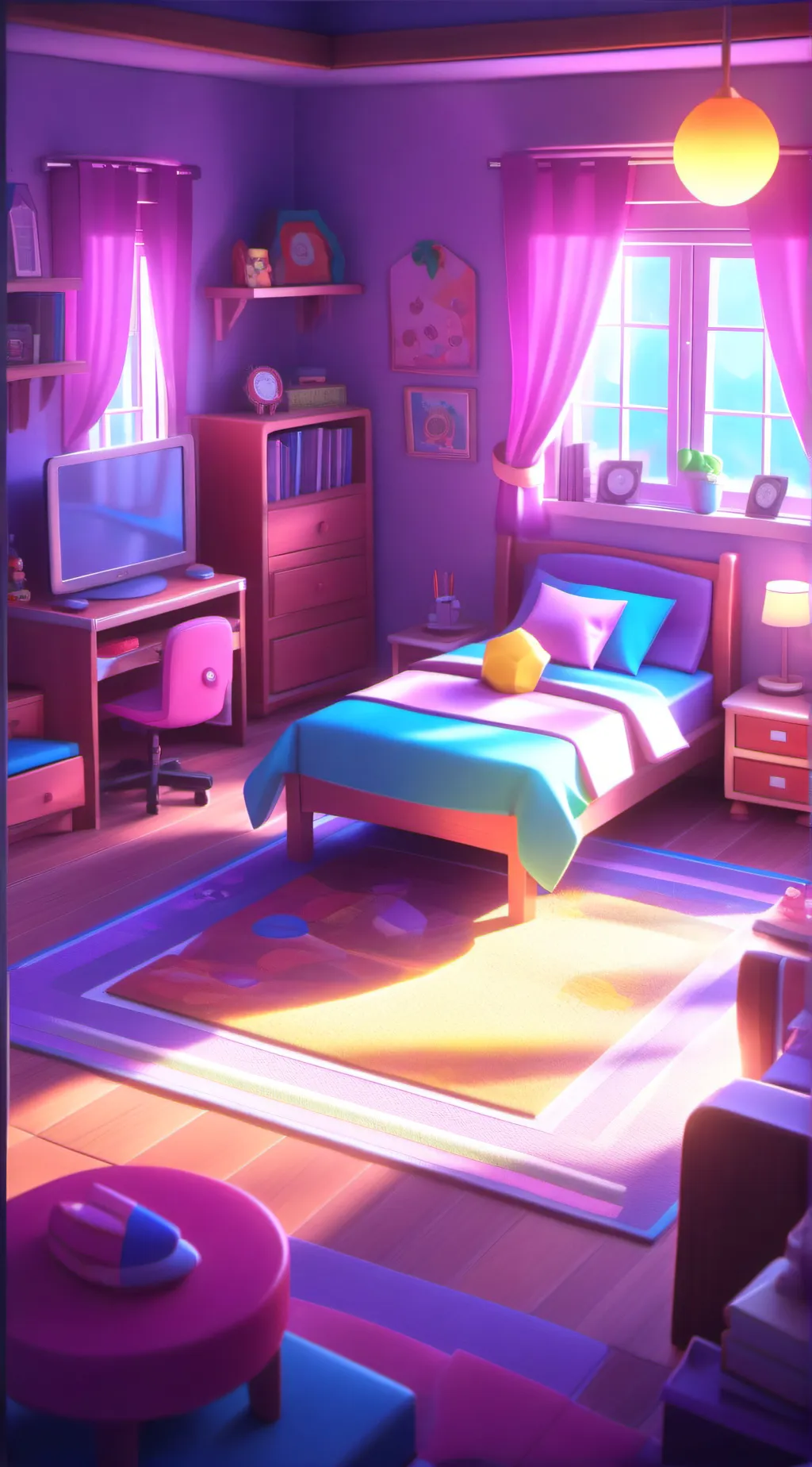 ai character: Sleepover background