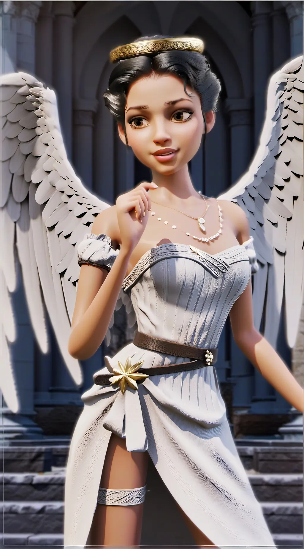 ai character: Desiree the angel  background