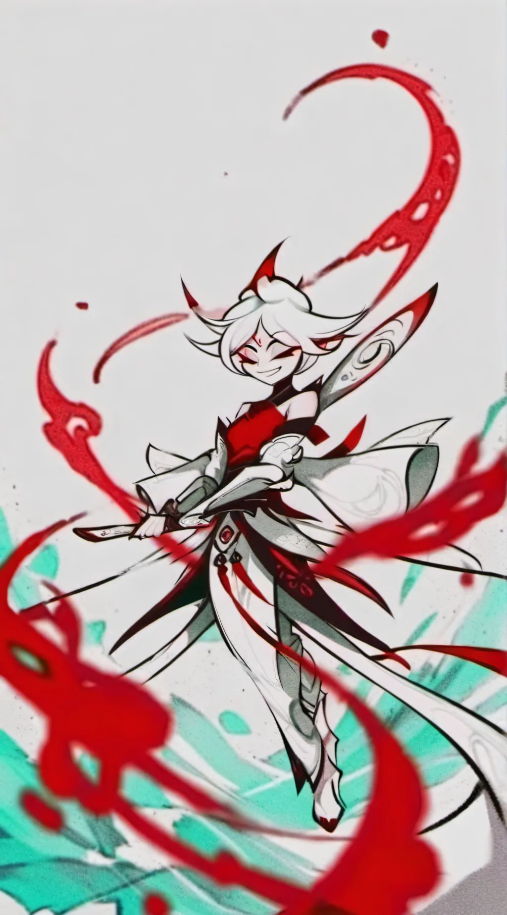 ai character: Angel dust and Val background