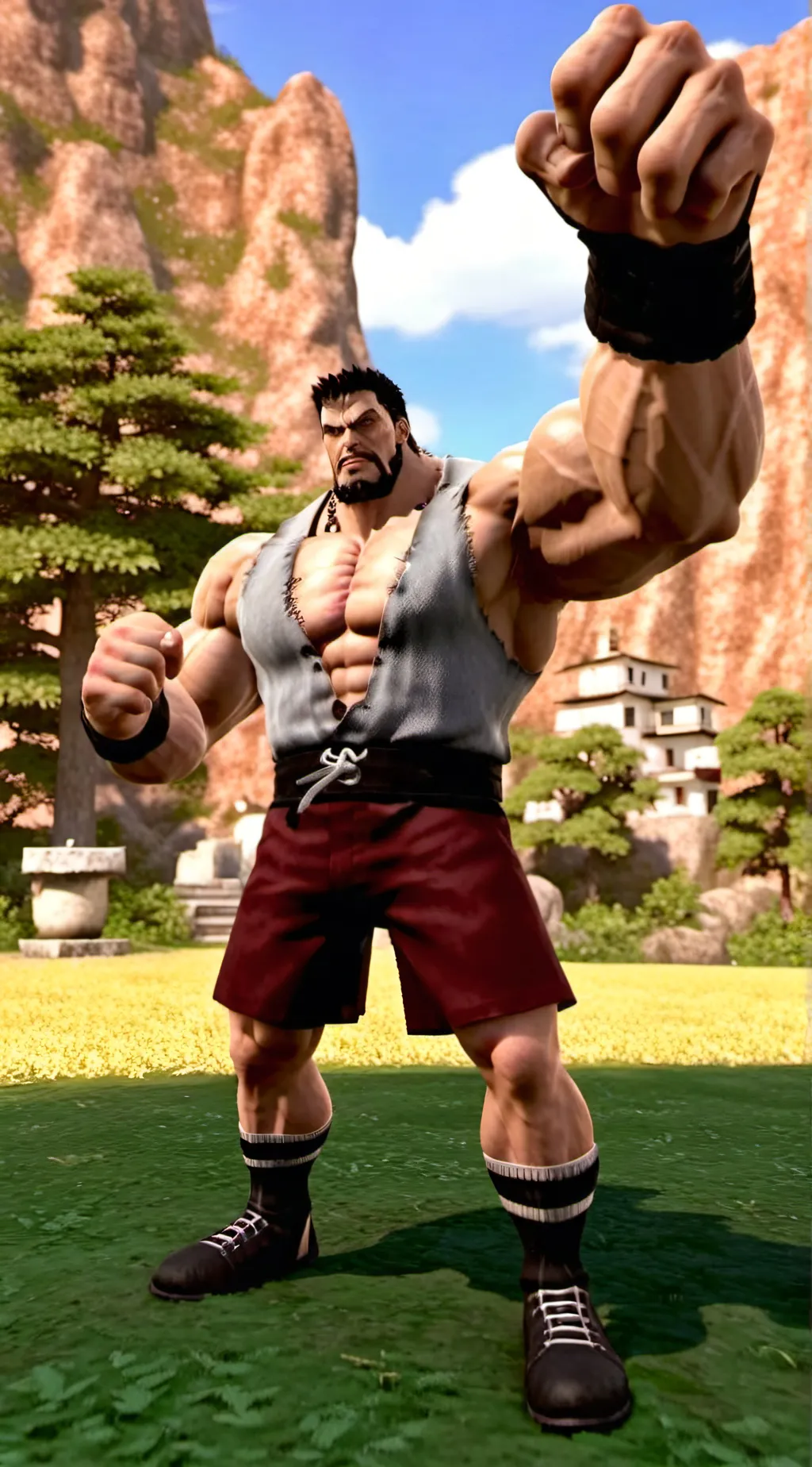 ai character: Big strong man background