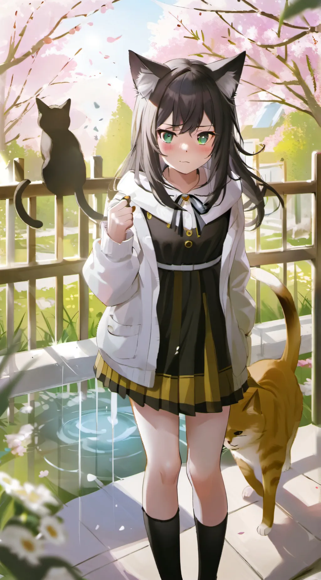 ai character: Cat girl Cathy  background