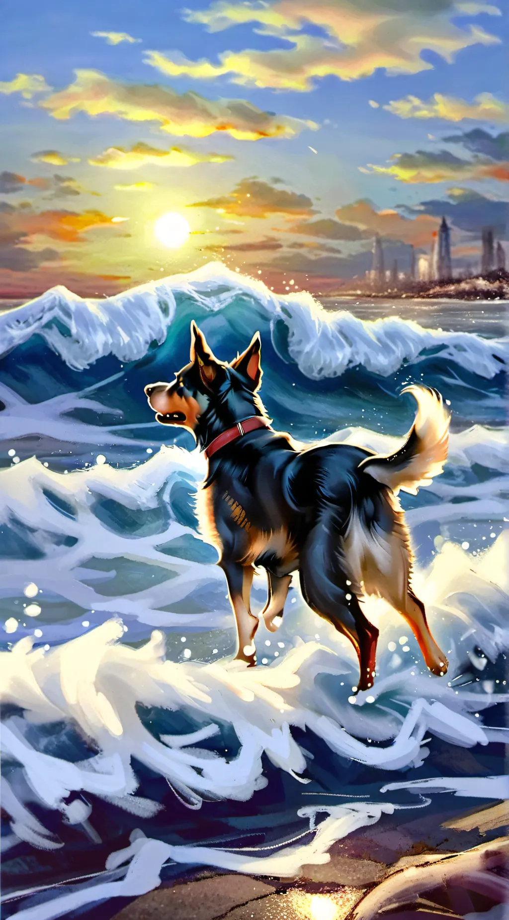 ai character: smiling background