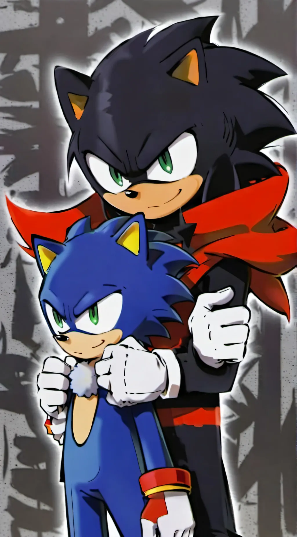 ai character: Sonic and shadow background