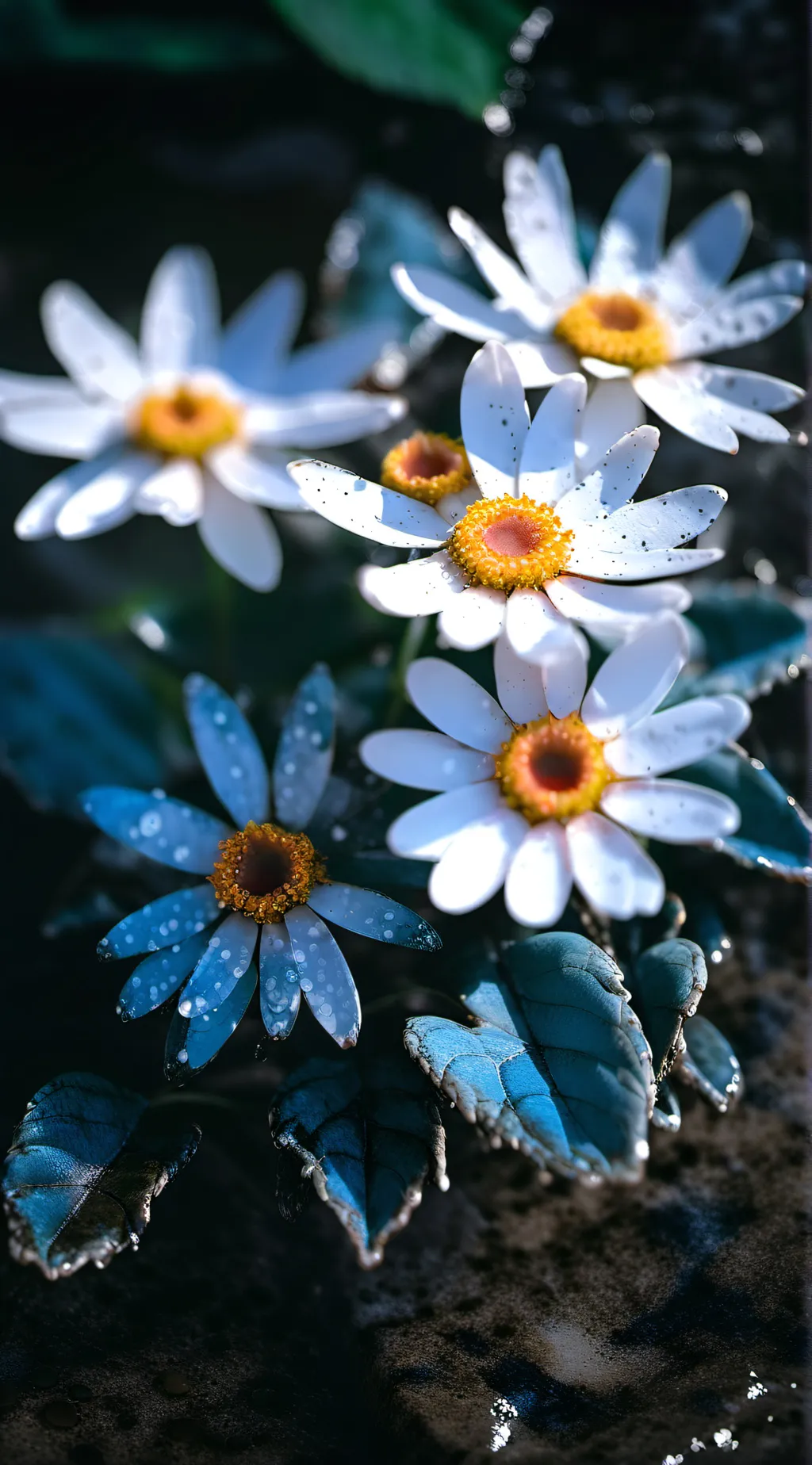 ai character: magic flowers background