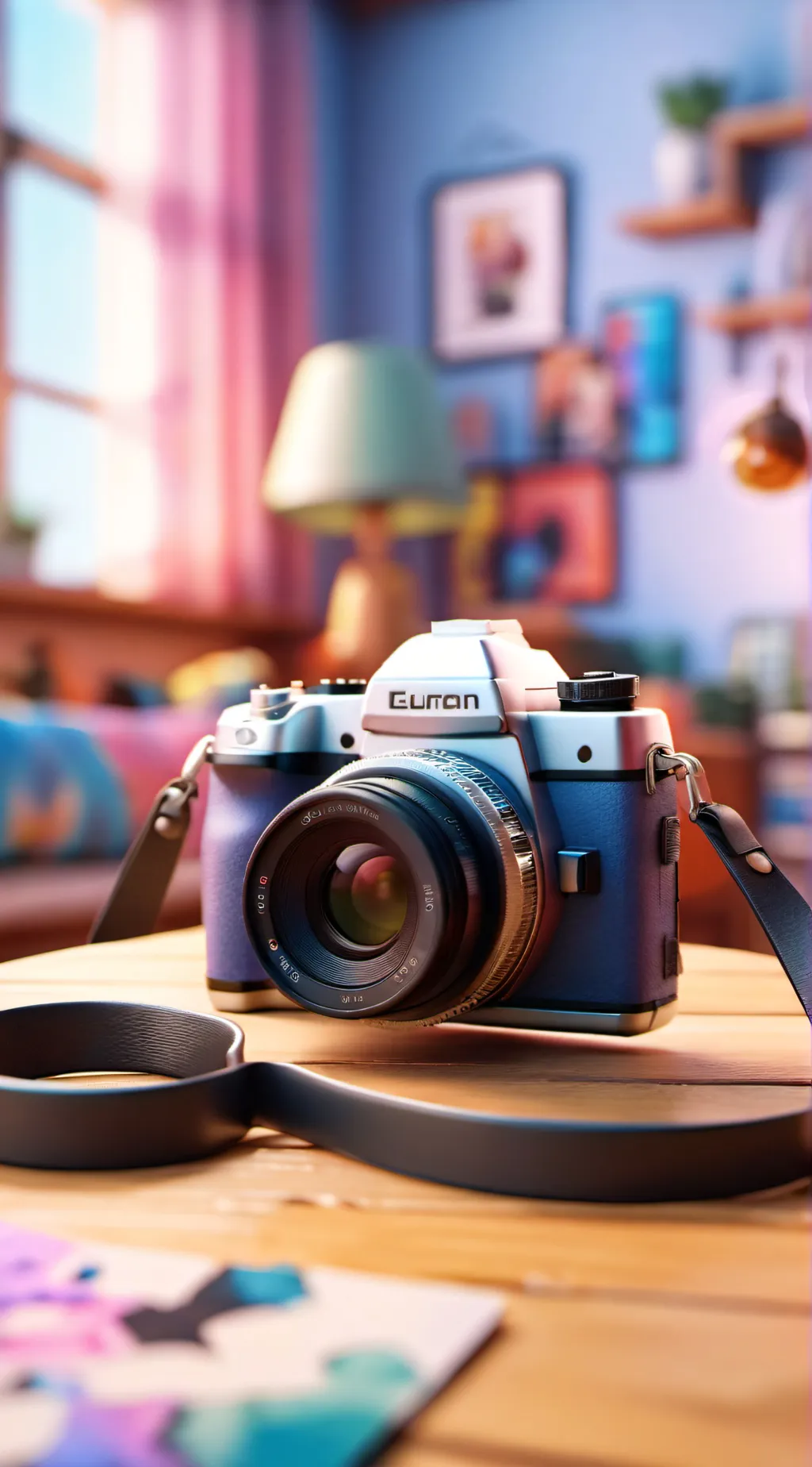 ai character: brown cameraman  background