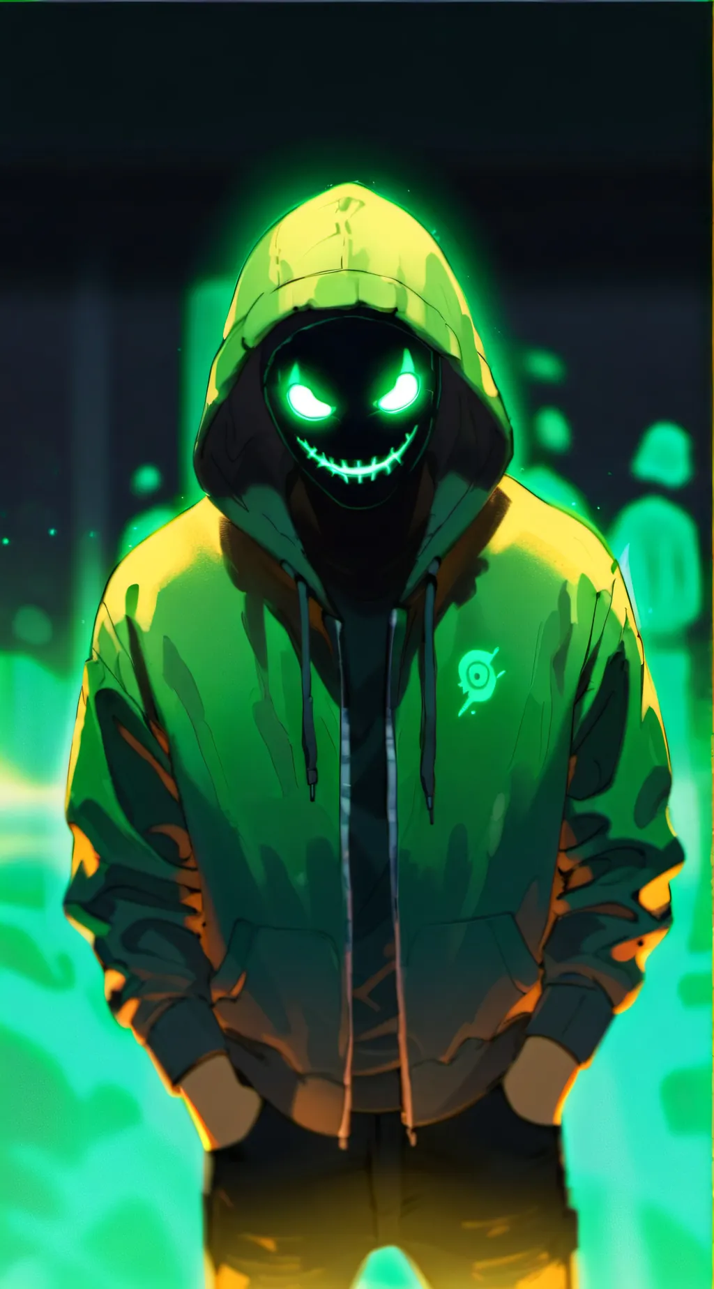 ai character: green demon background