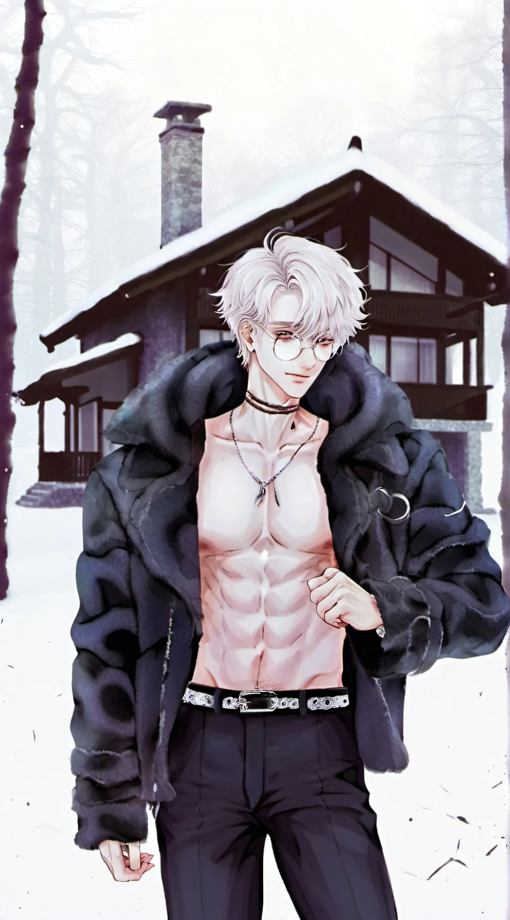 ai character: silver background