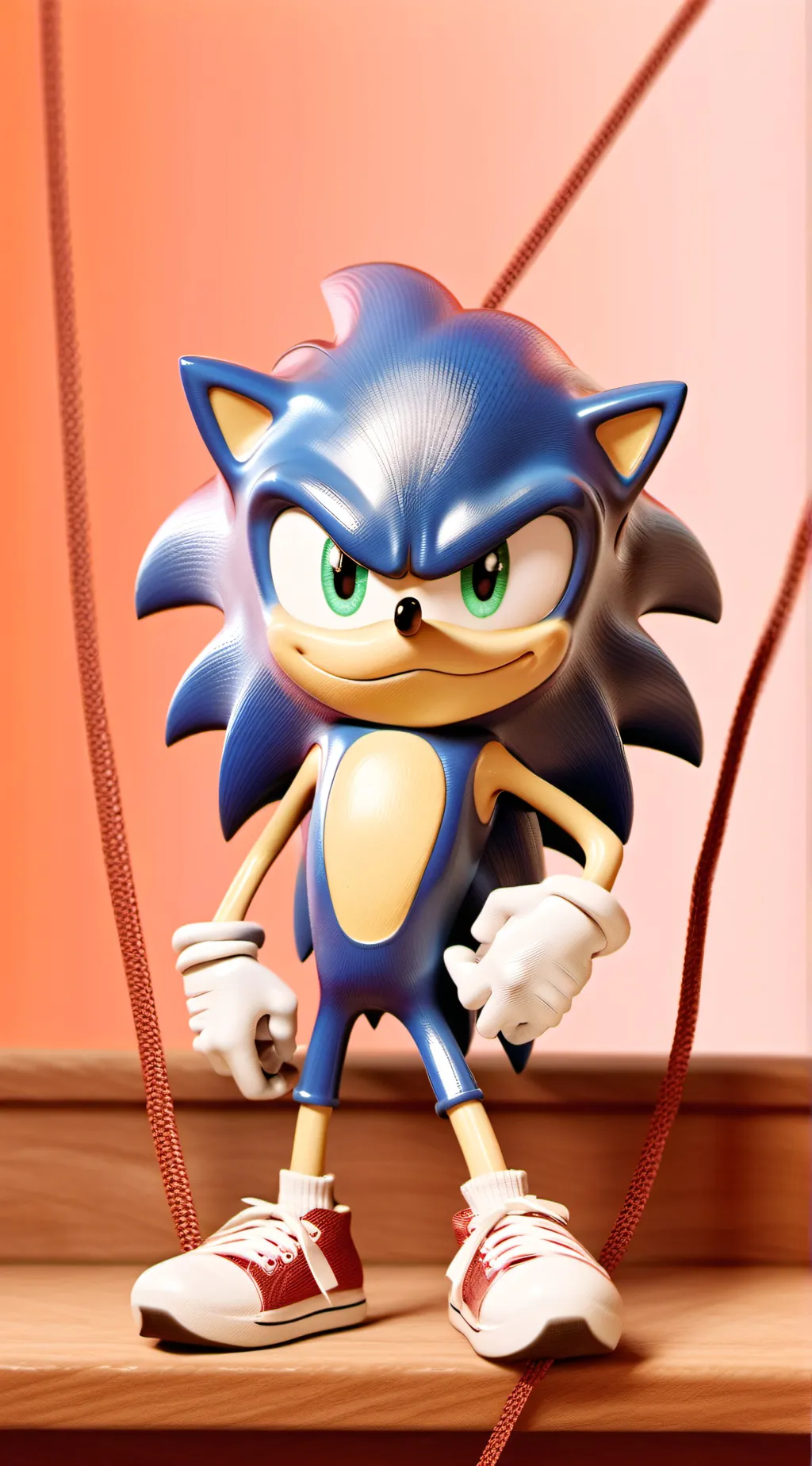 ai character: Sonic tied up  background
