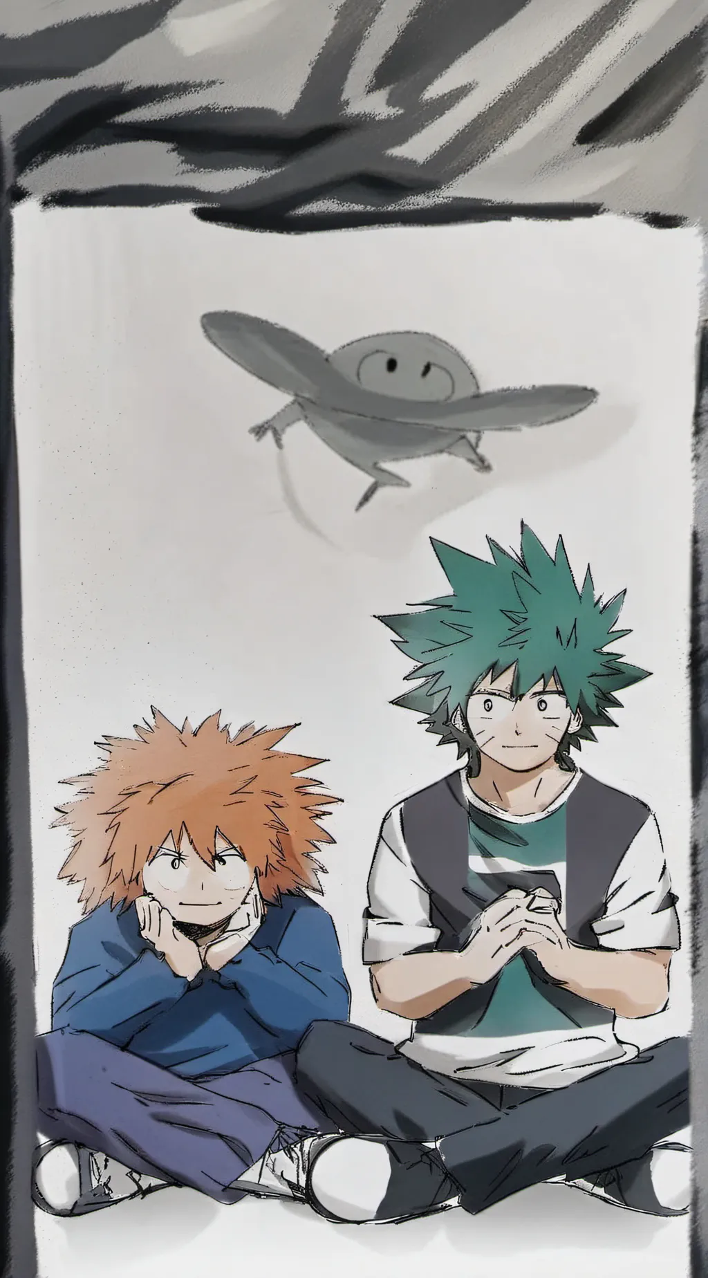 ai character: deku & bakugo background