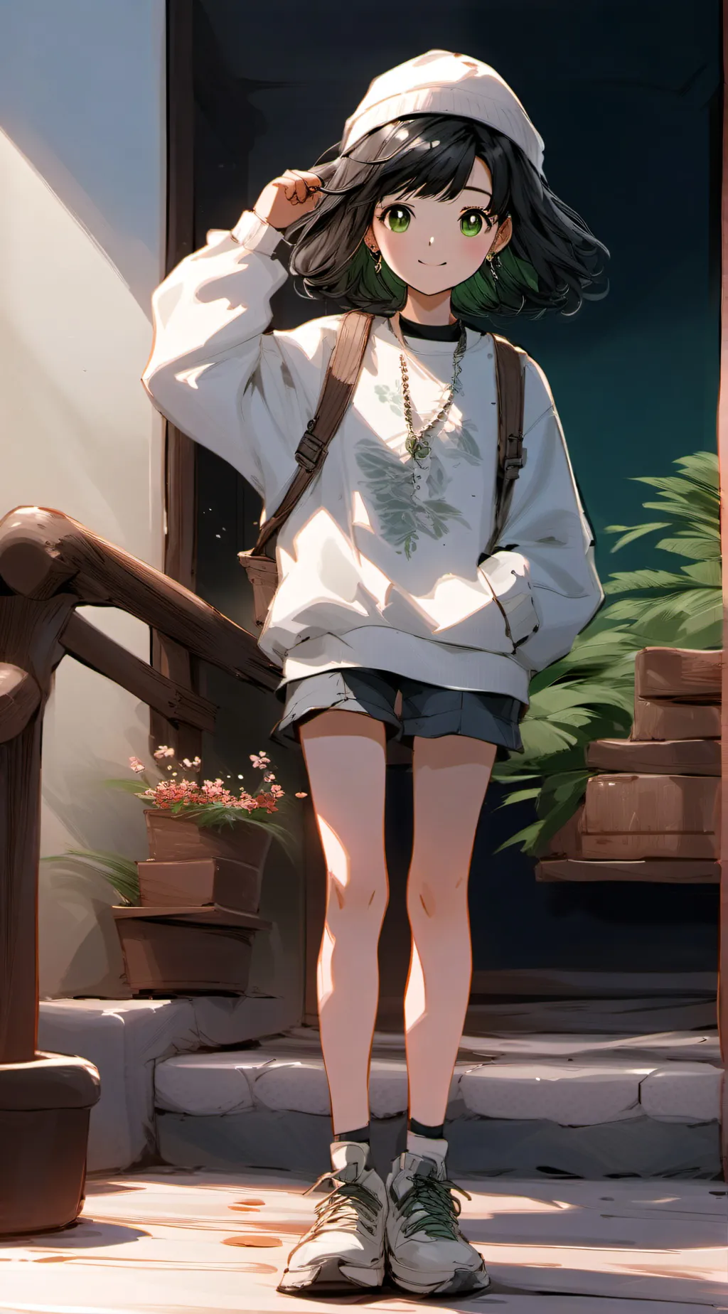 ai character: Smile background