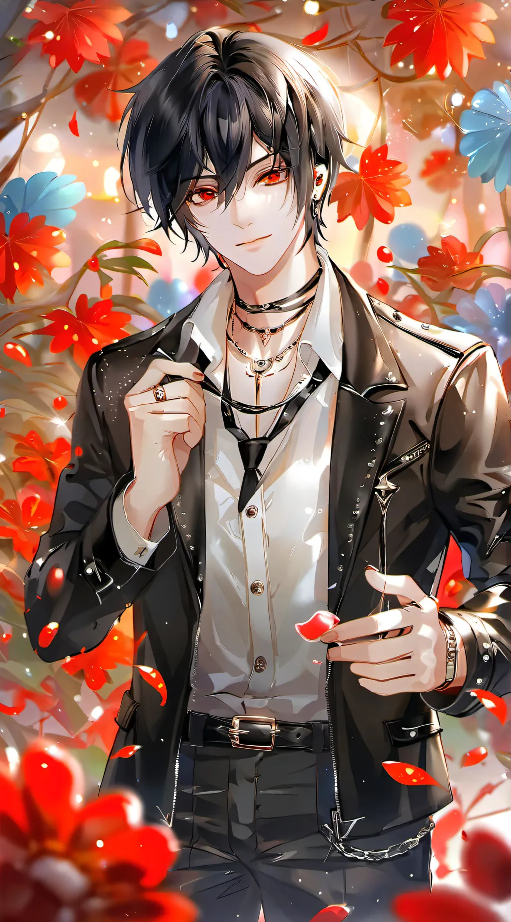 ai character: Asher🖤 background