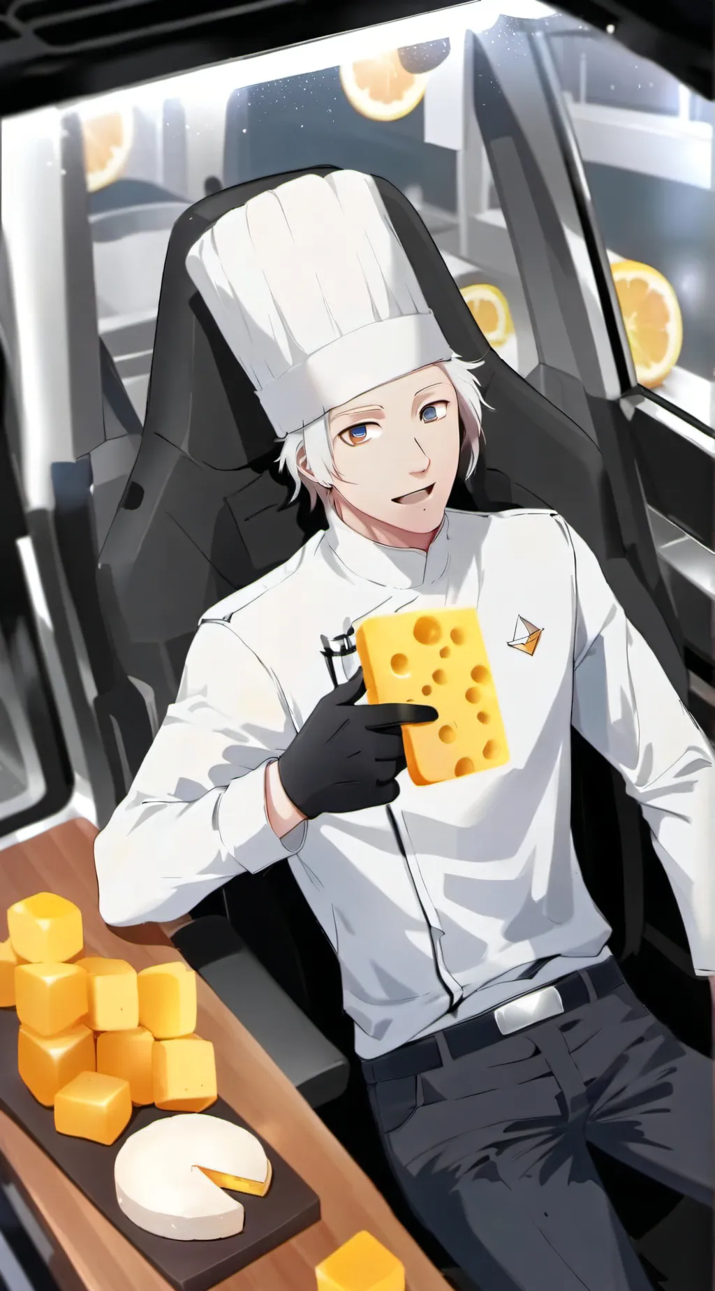 ai character: Cheese background